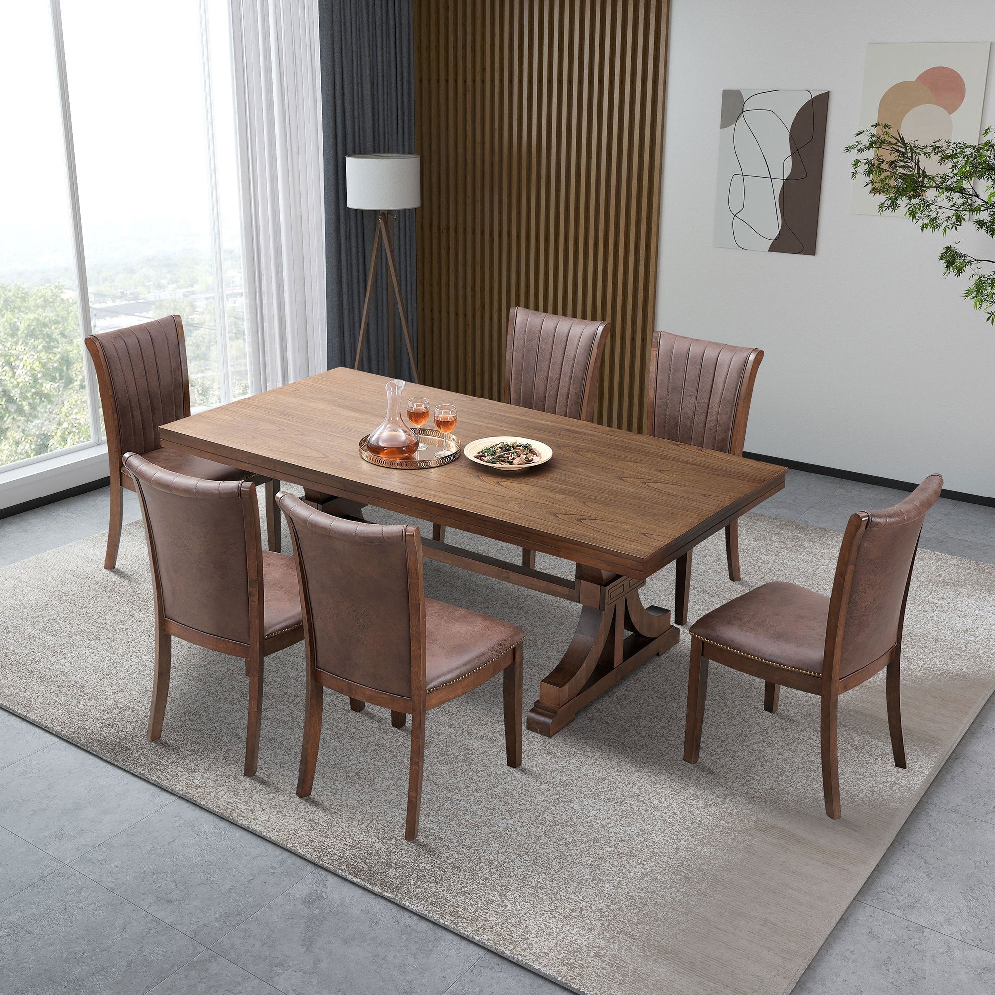 Mid Century Wooden Dining Chairs (Set of 2)
