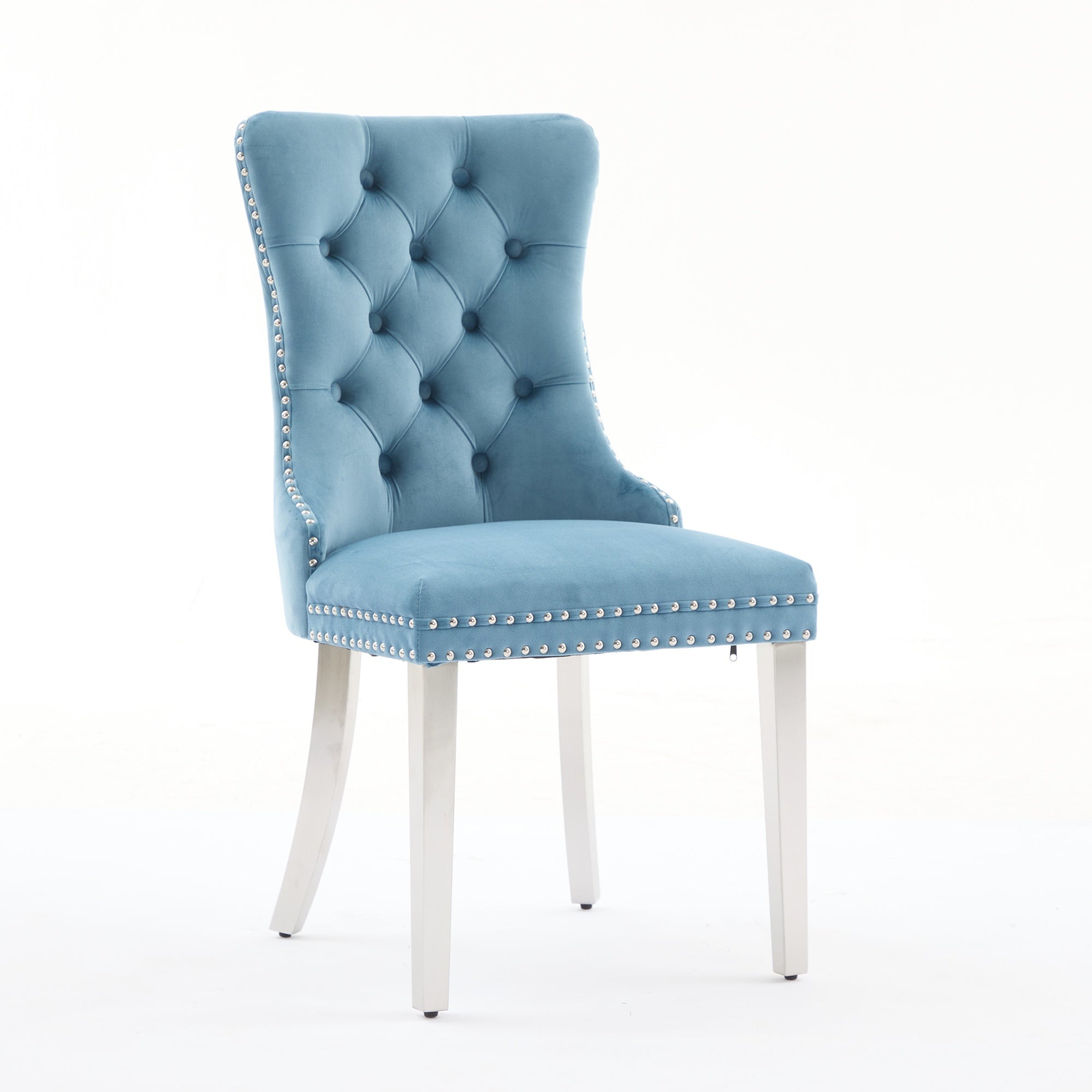 Modern High-end Tufted Solid Wood Velvet Dining Chairs (Set of 2)