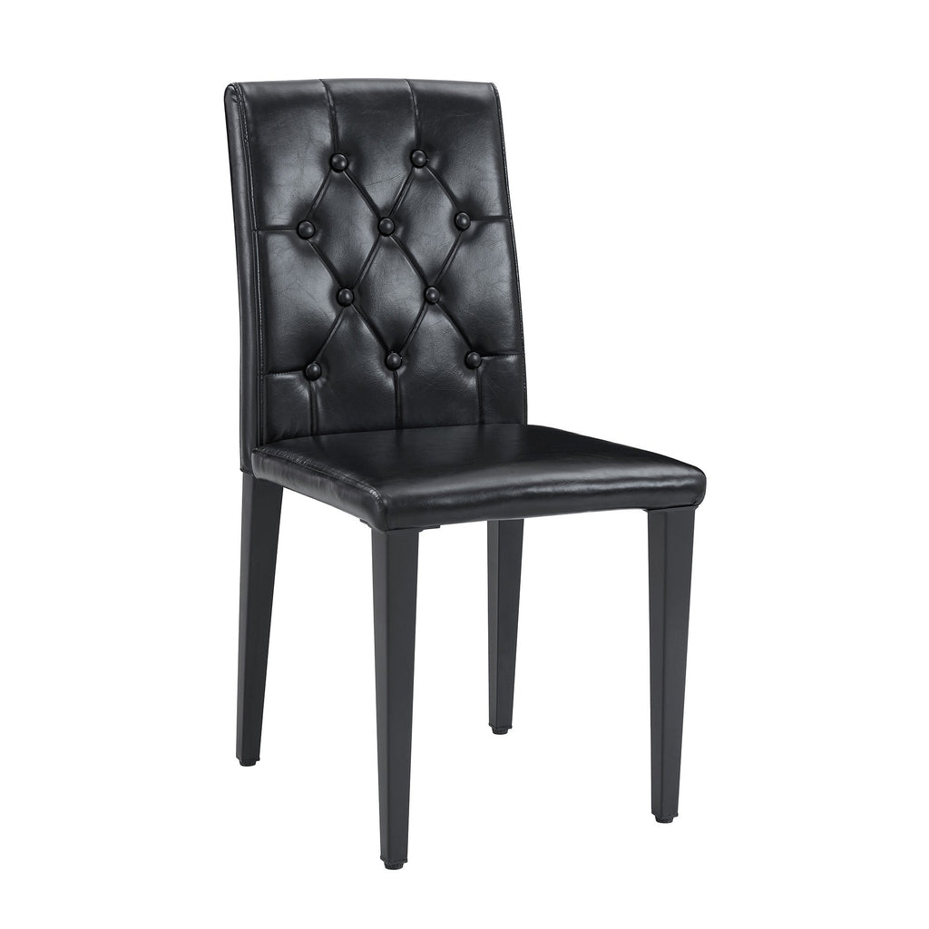 35 Inches Black PU Dining Chairs (Set of 4)