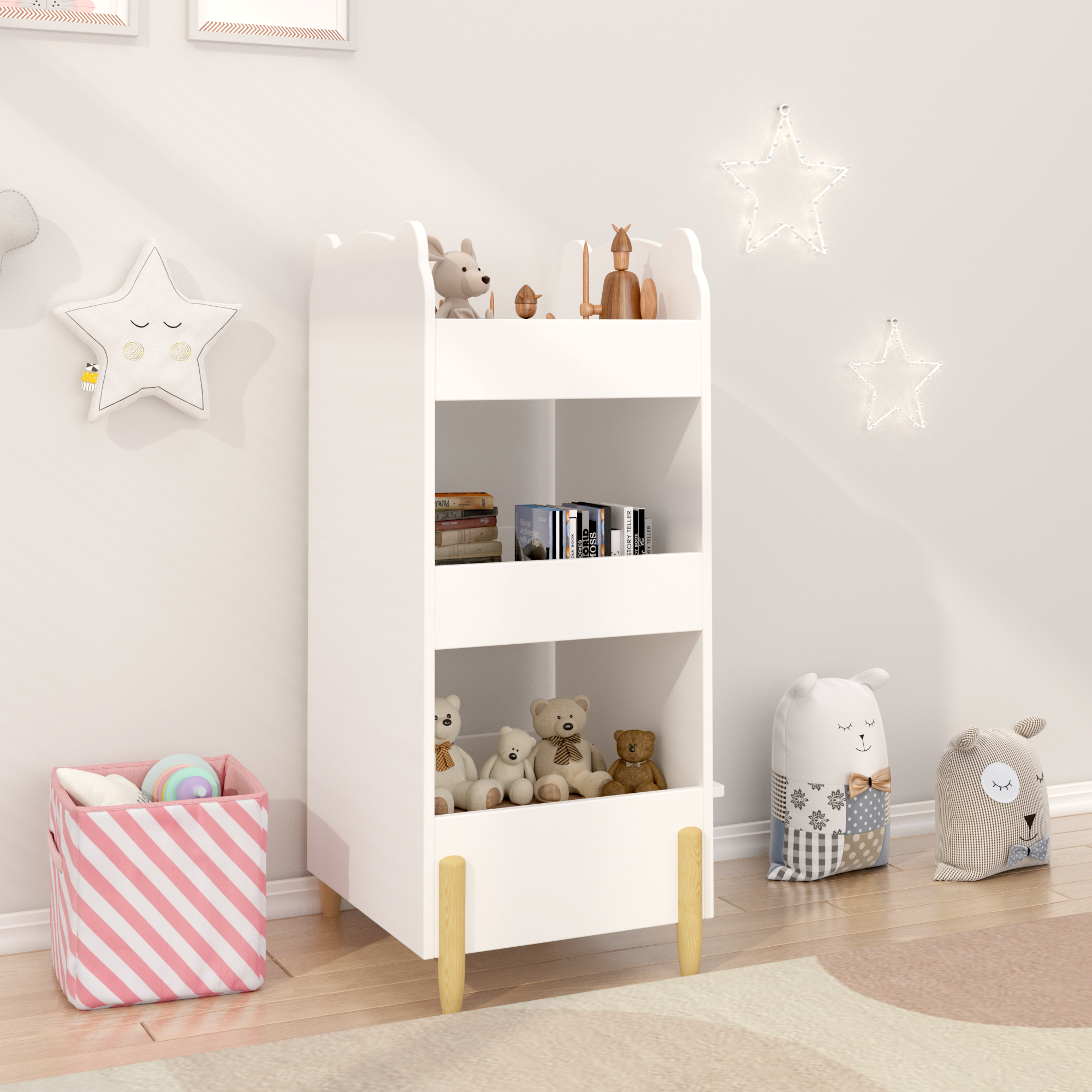 Kids Bookshelf with Chalkboard Side