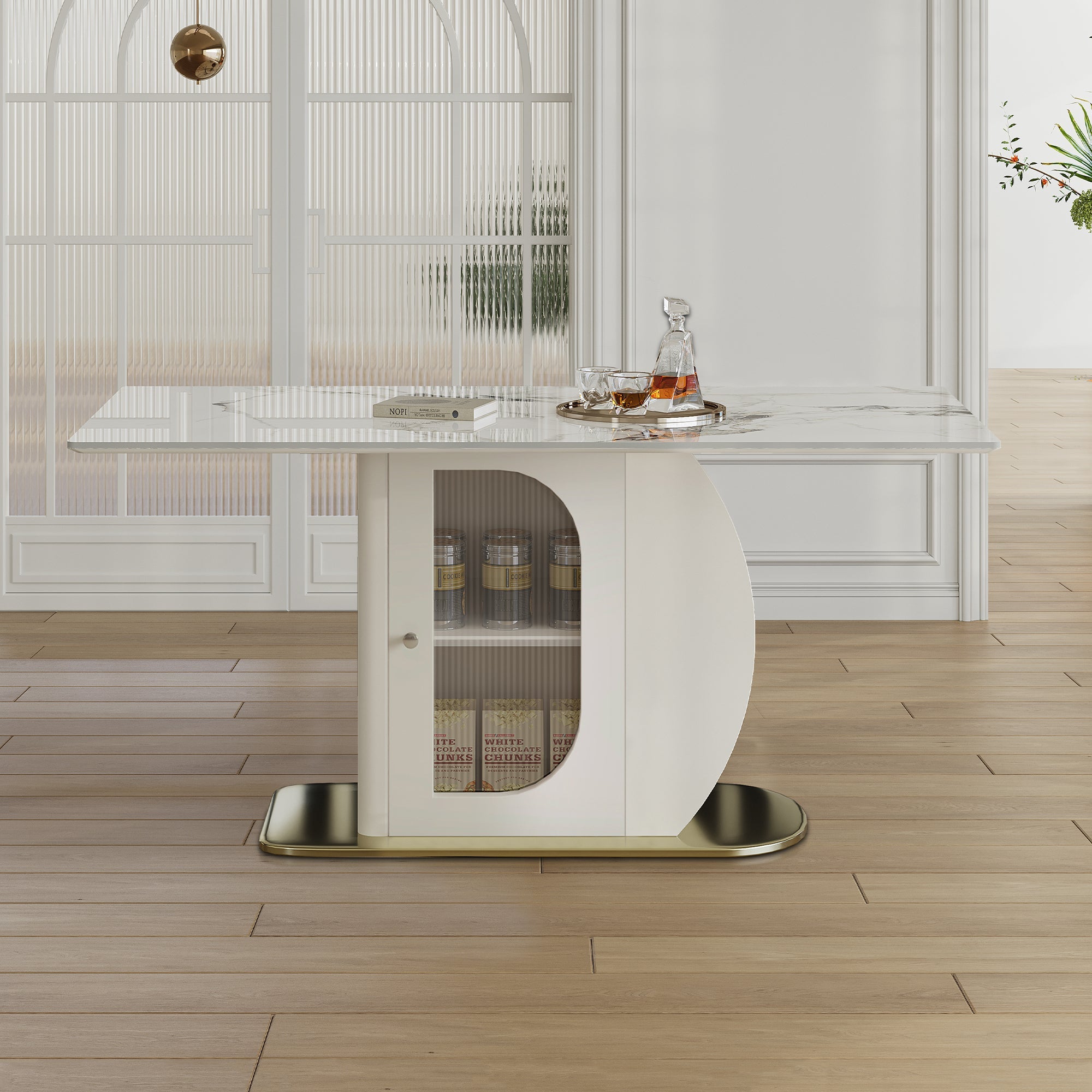 63' Modern Dining Table for 4-6 People