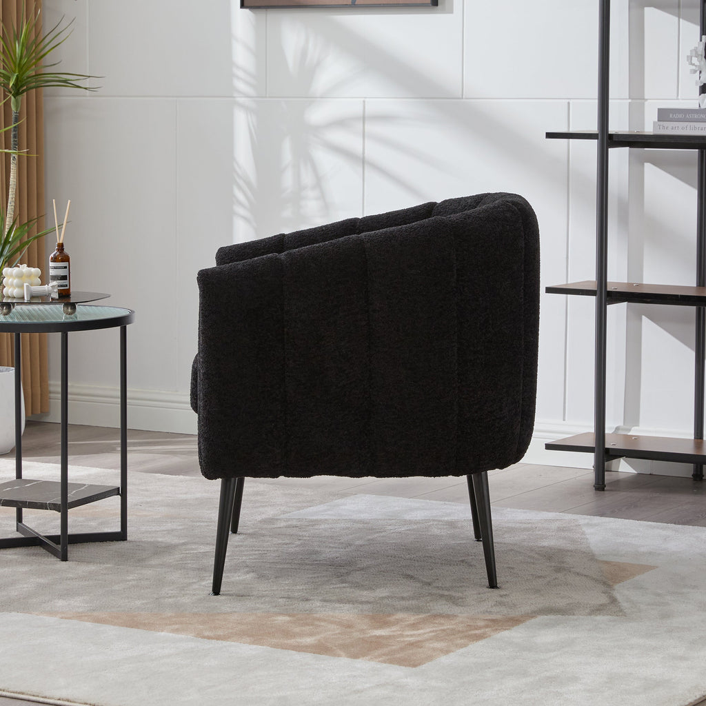 Modern Upholstered Chenille Vanity Barrel Accent Chair