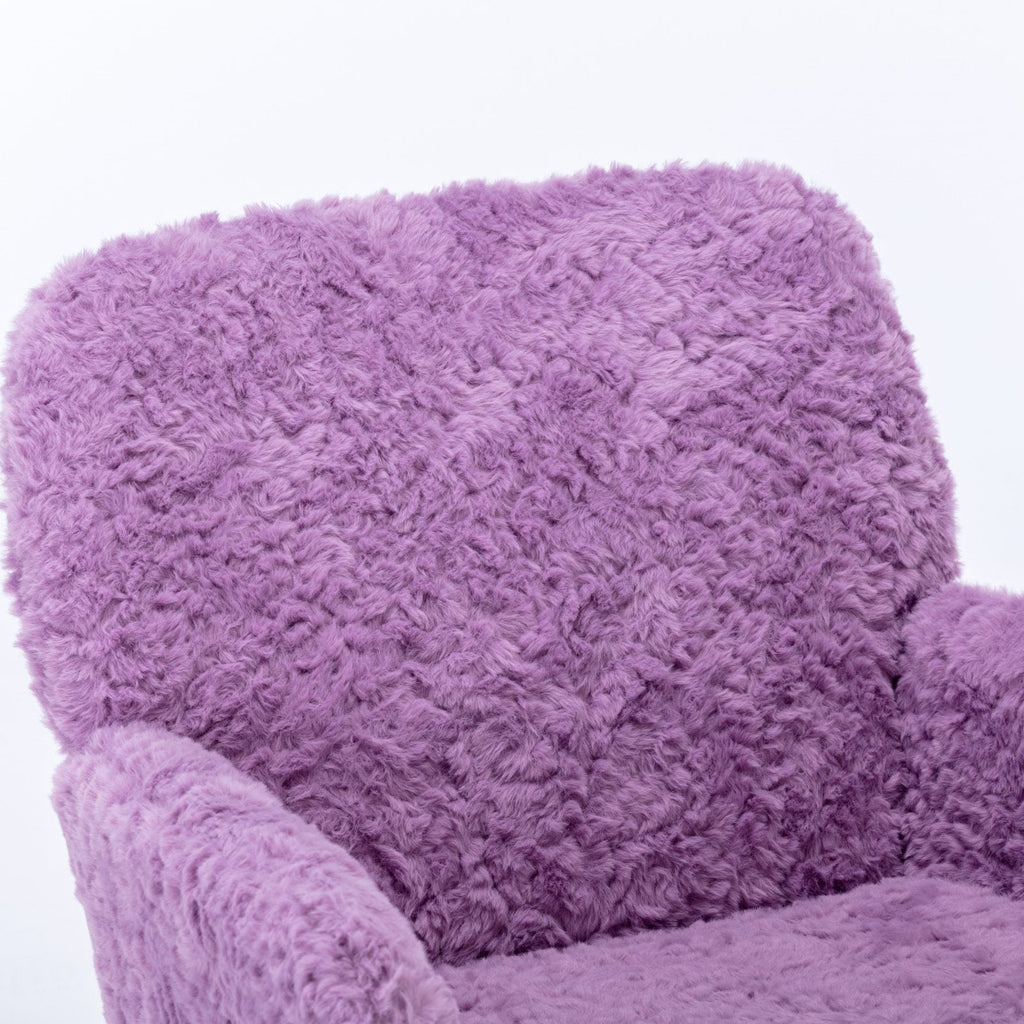 Violet Velve Home Office Chair with Golden Metal Base