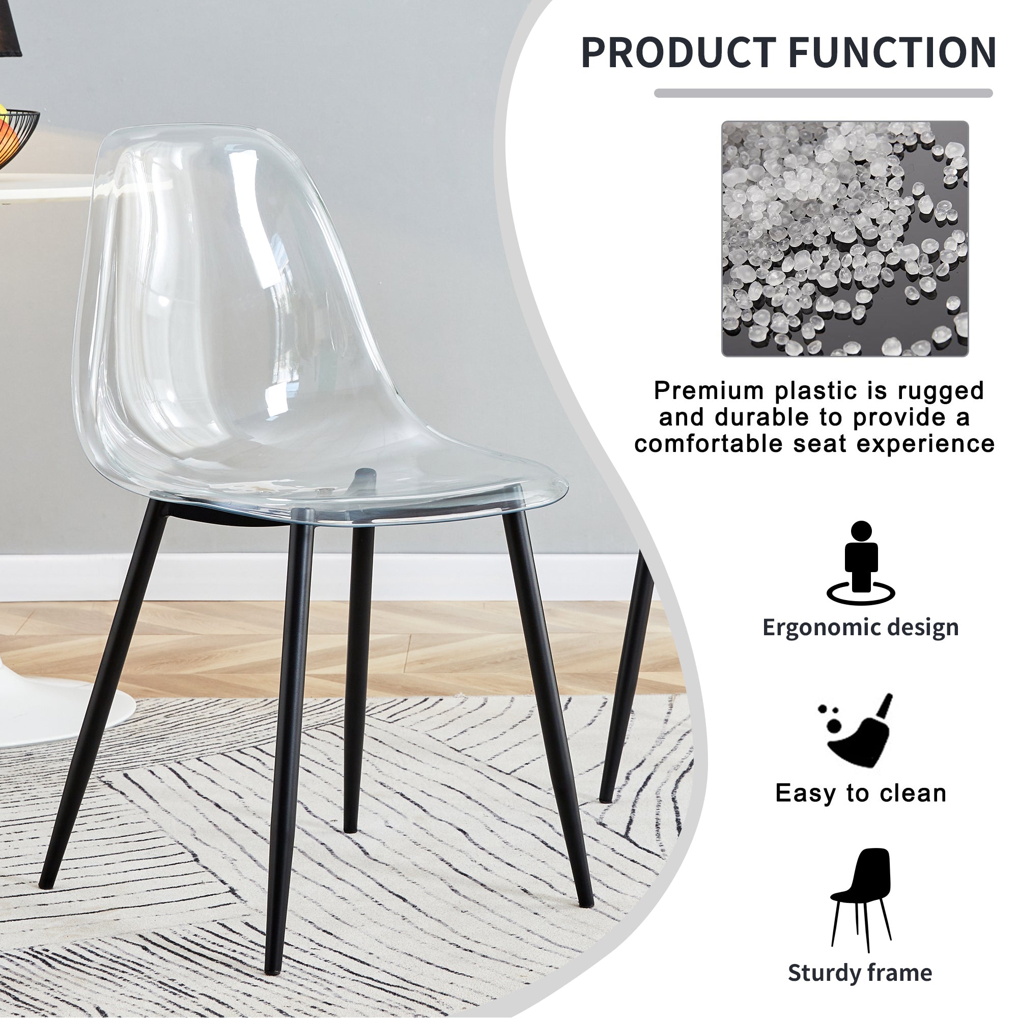 Modern Minimalist Transparent Metal Dining Chairs
