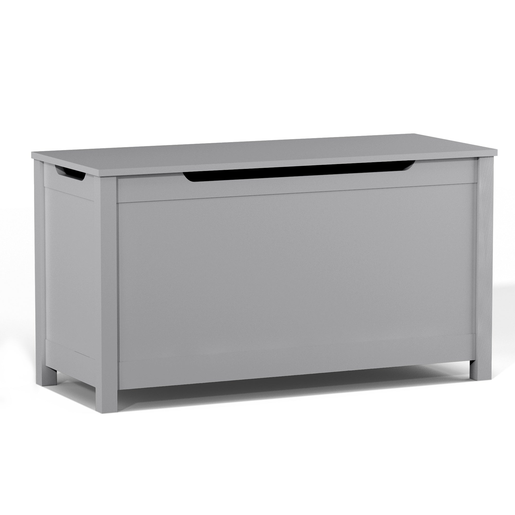 Kids Wooden Toy Box Storage with Safety Hinged Lid for Ages 2+