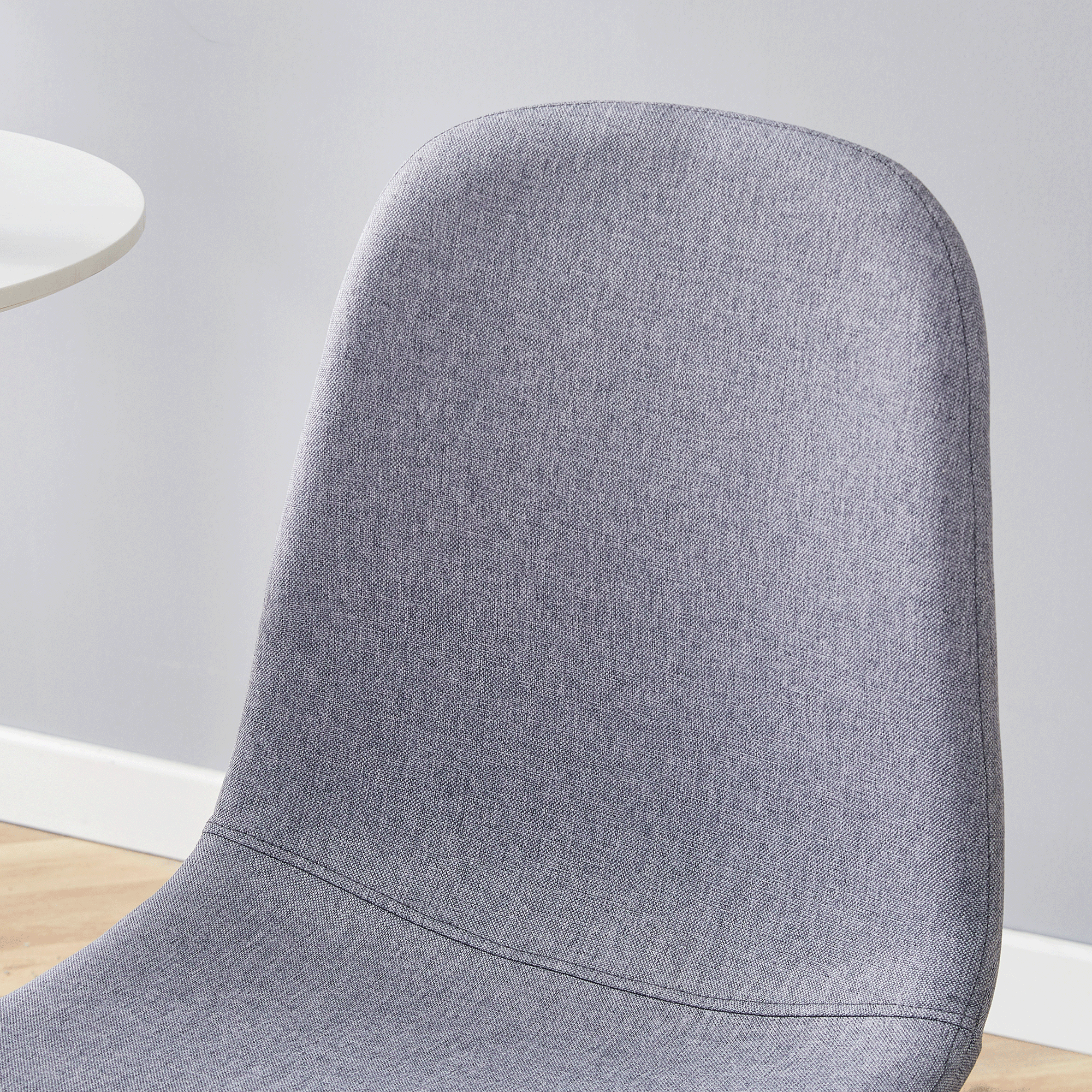 Luxury Simple Chair Black Linen Dining Chair  (Set of 4)
