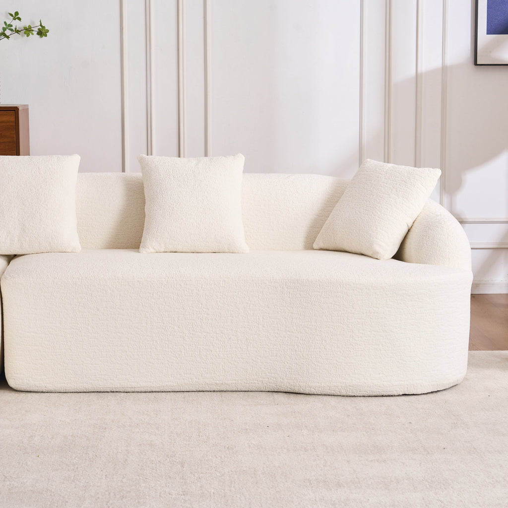 Boneless L-Shape Sectional Sofa with Curved Chaise