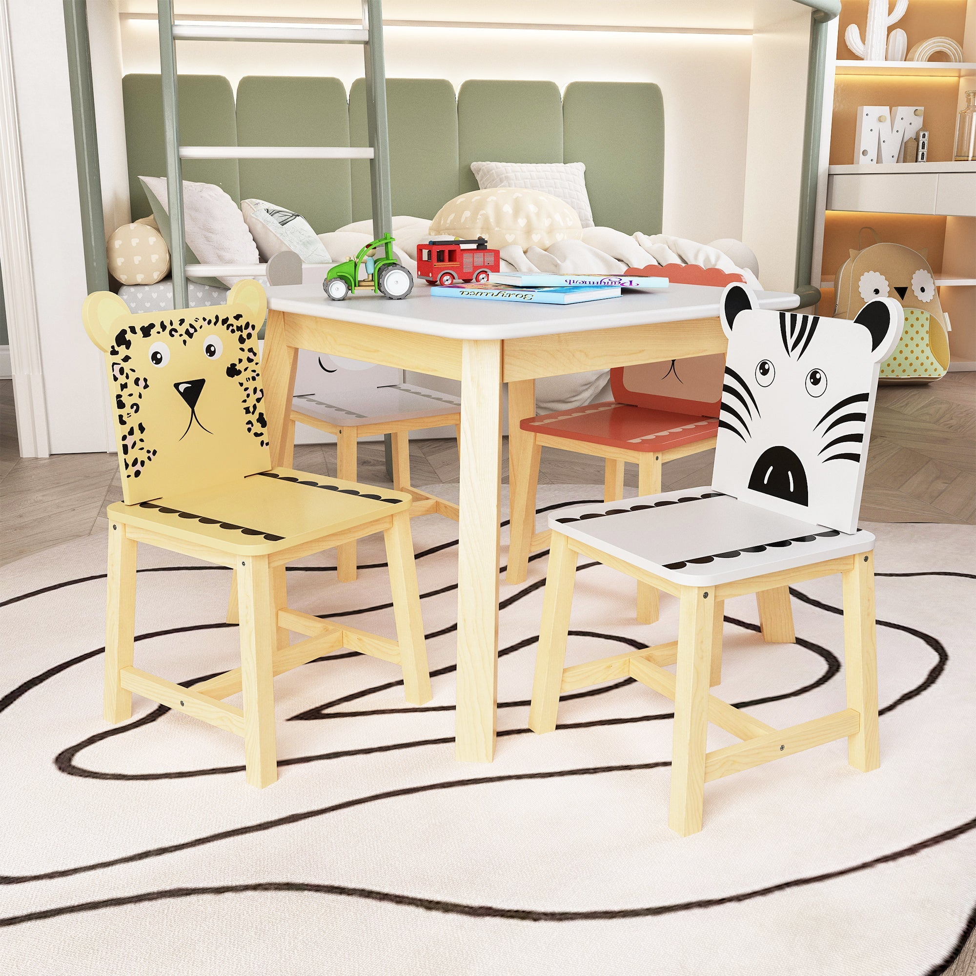 5 Piece Kiddy Table and Chair Set with 4 Chairs