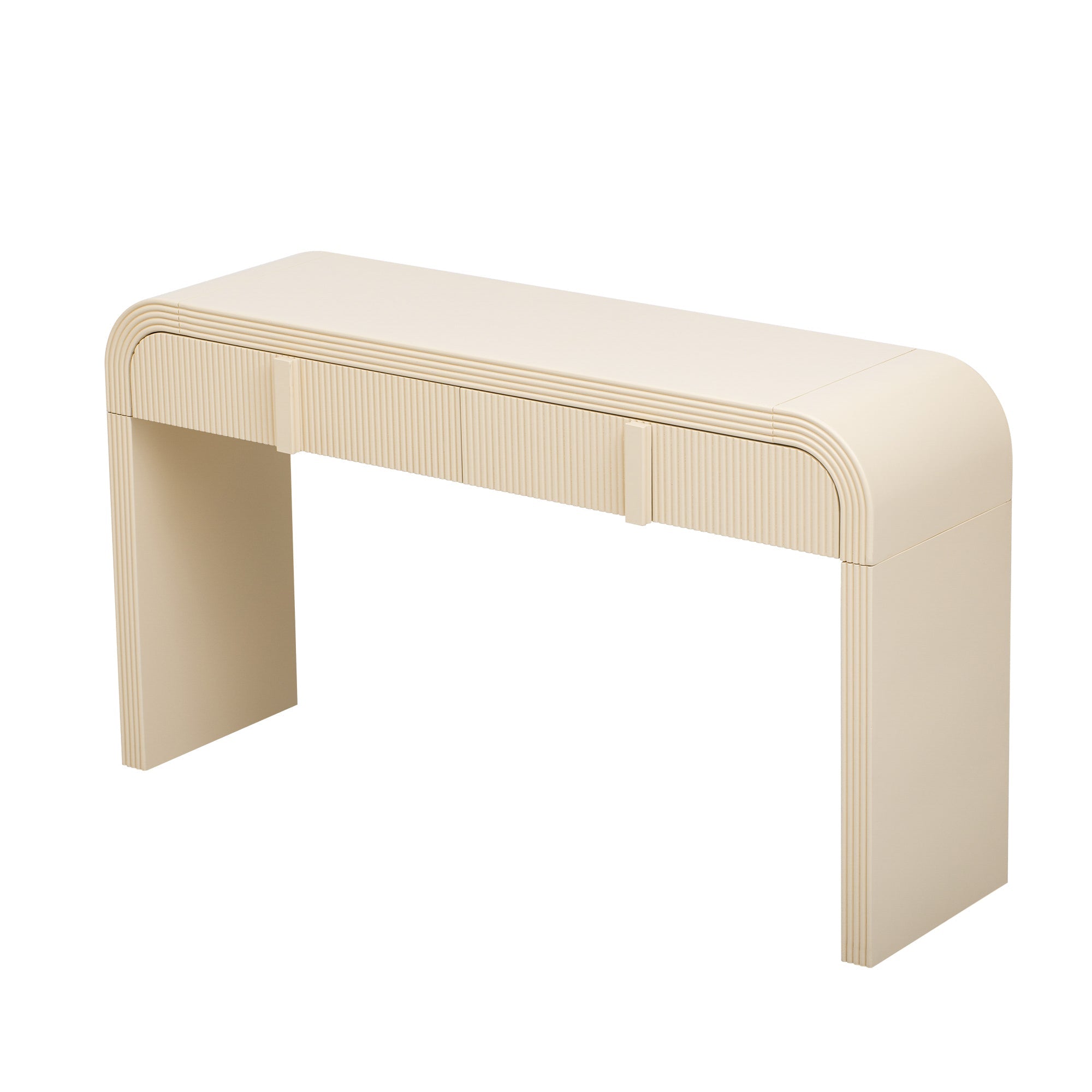Modern Console Fluted Entryway Table with Rounded Silhouette