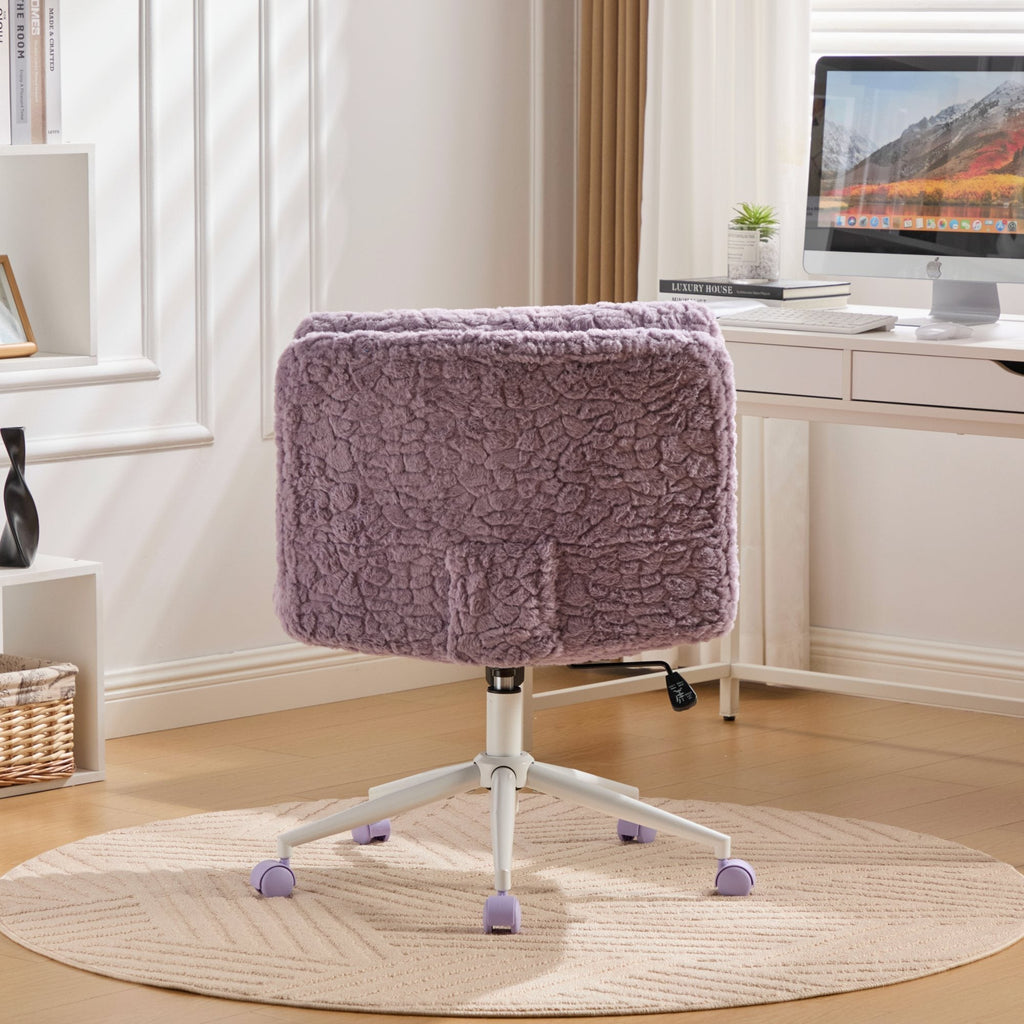W26.4 inch Wider Artificial Rabbit Hair Home Office Chair
