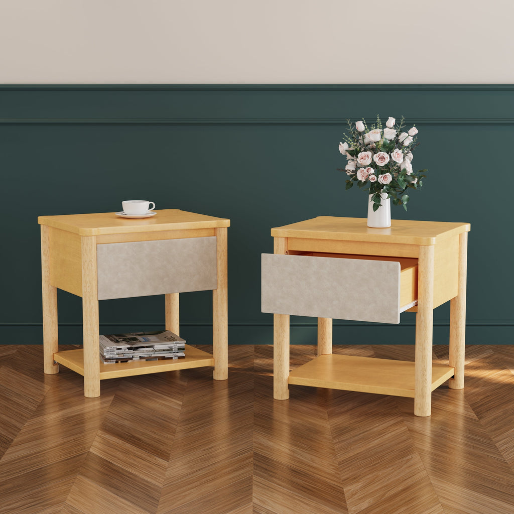 Modern Queen Bed Frame Set with 2 Nightstands