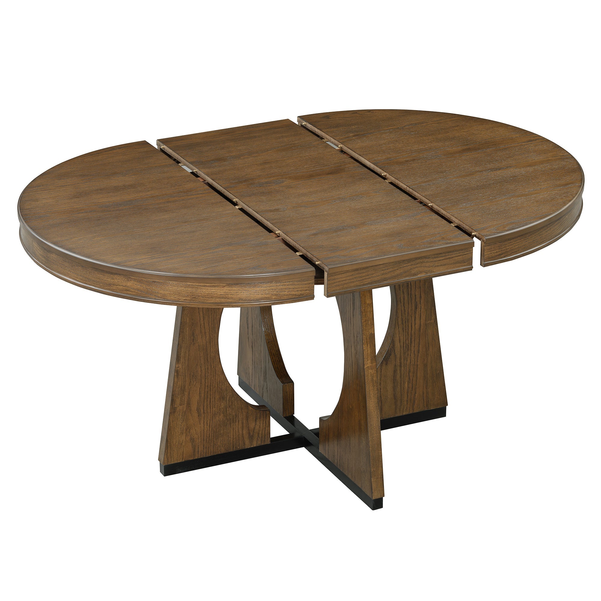 5-Piece Retro Extendable Dining Table Set with 16" Removable Leaf