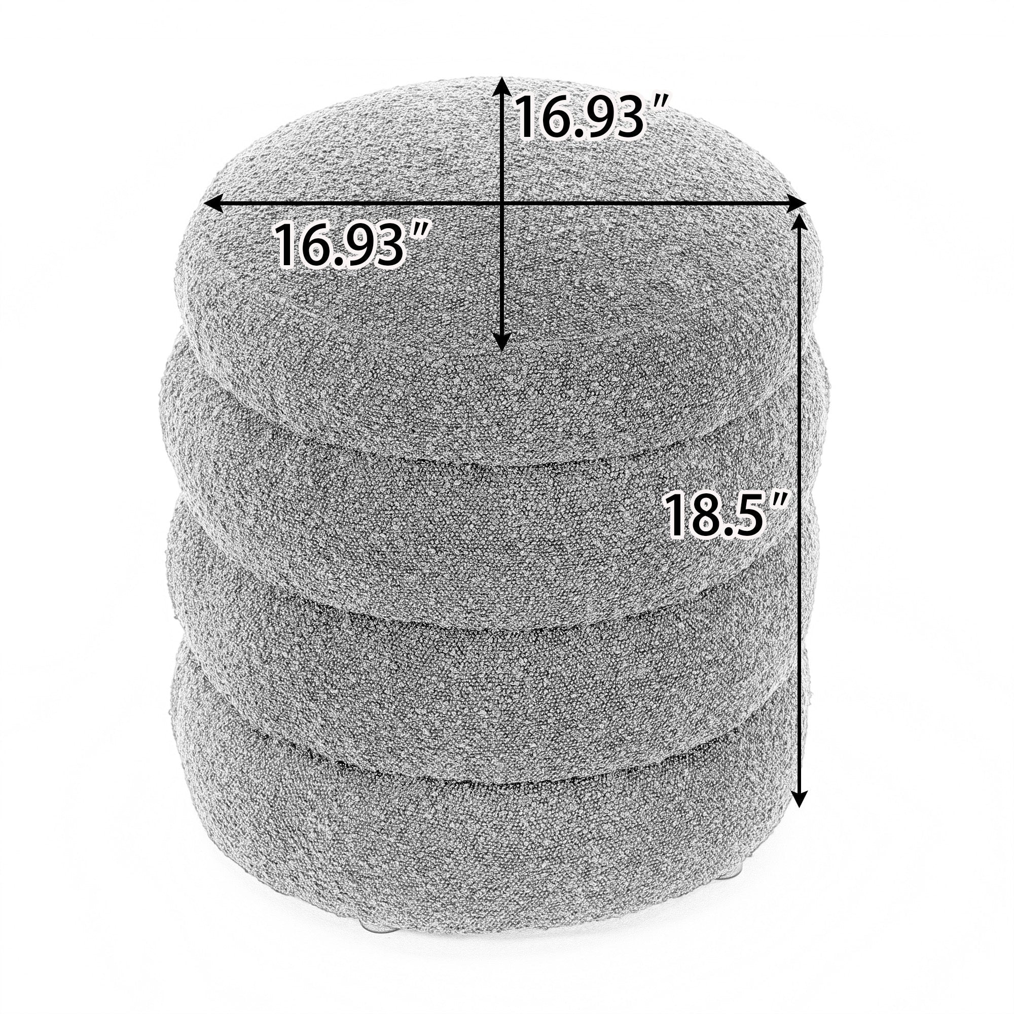 Boucle/Velvet Round Ottoman Footrest Stool