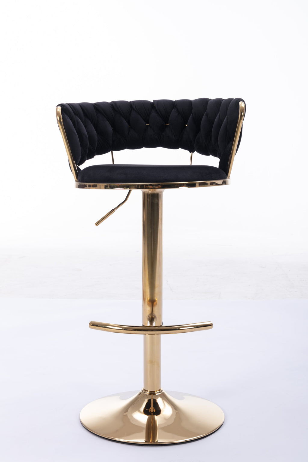 Swivel Height Adjustable Velvet Bar Stools with Golden Leg (Set of 2 )