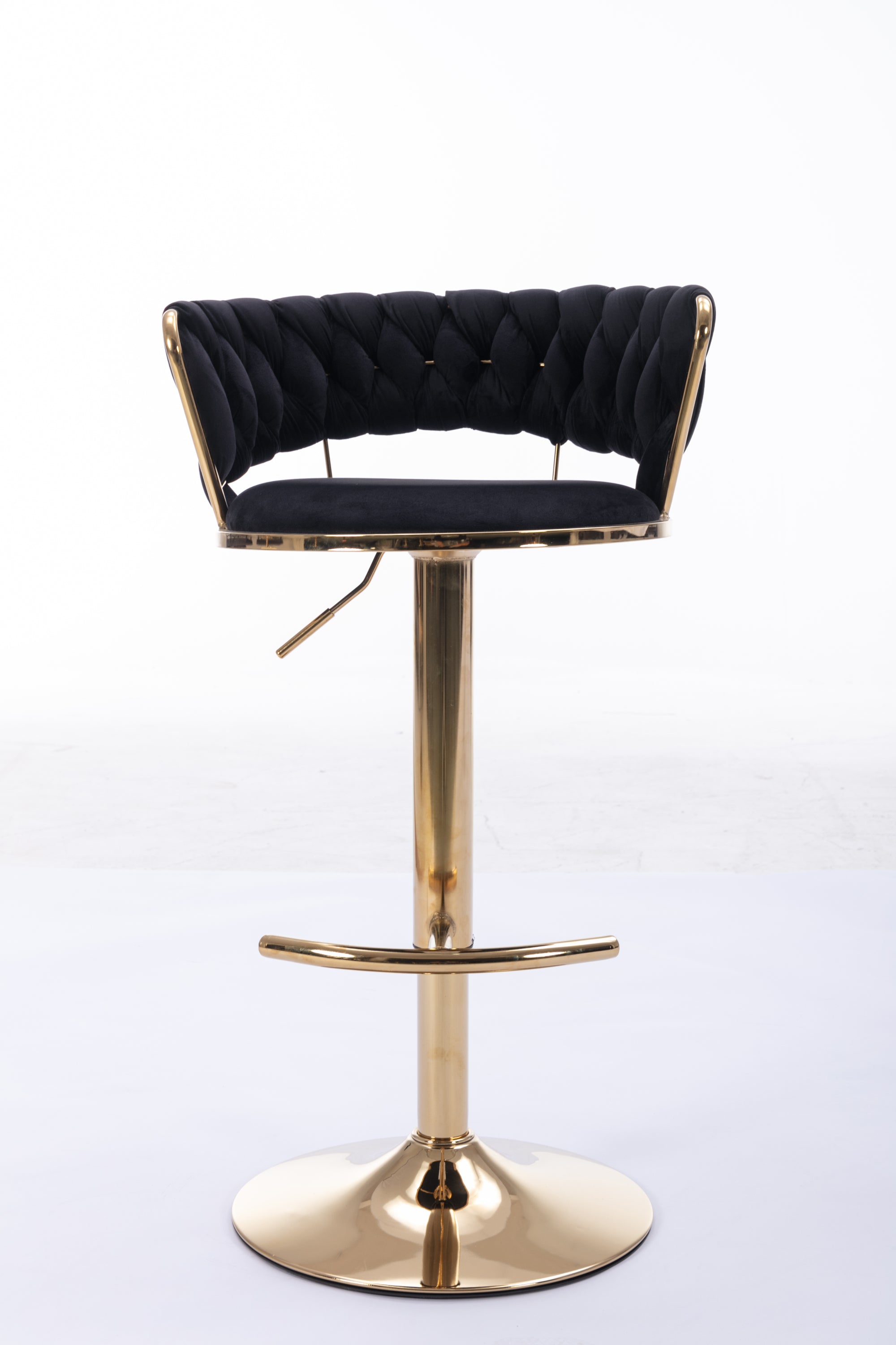 Swivel Height Adjustable Velvet Bar Stools with Golden Leg (Set of 2 )