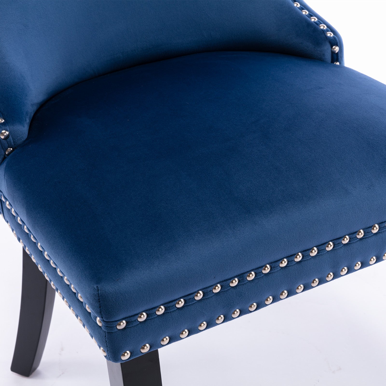 Modern Velvet Upholstered Wing-Back Dining Chairs (Set of 2)