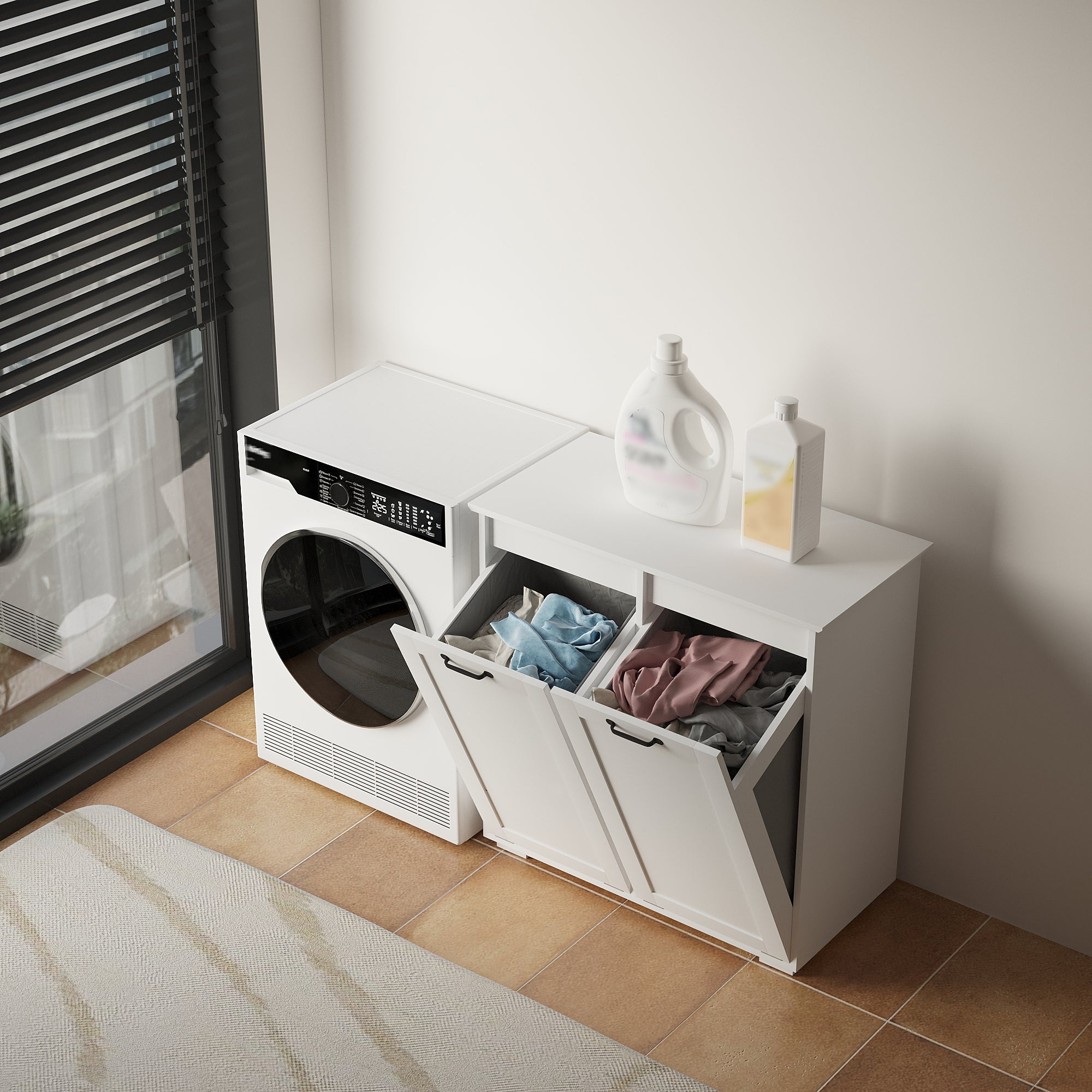 Laundry Cabinet with 2 Removable Liner Bags