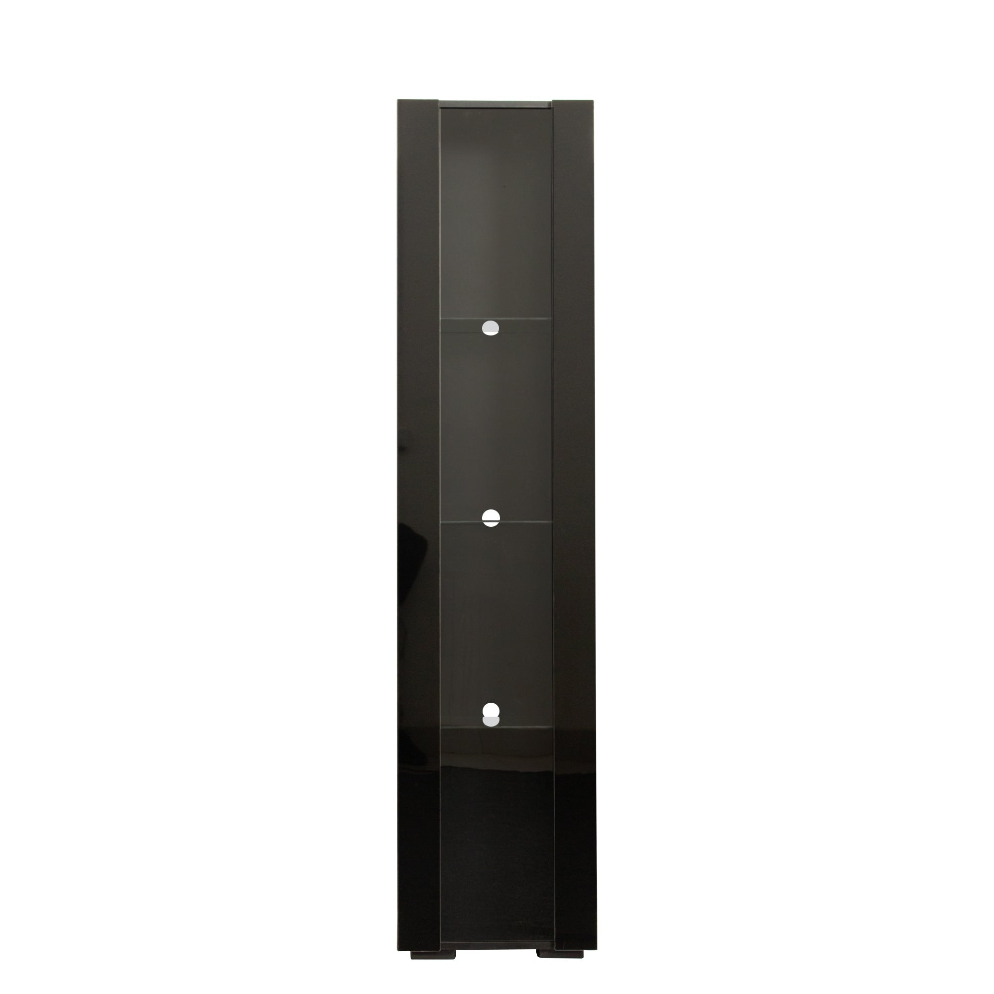 Black Side Cabinet with Aluminum Strip Lamp