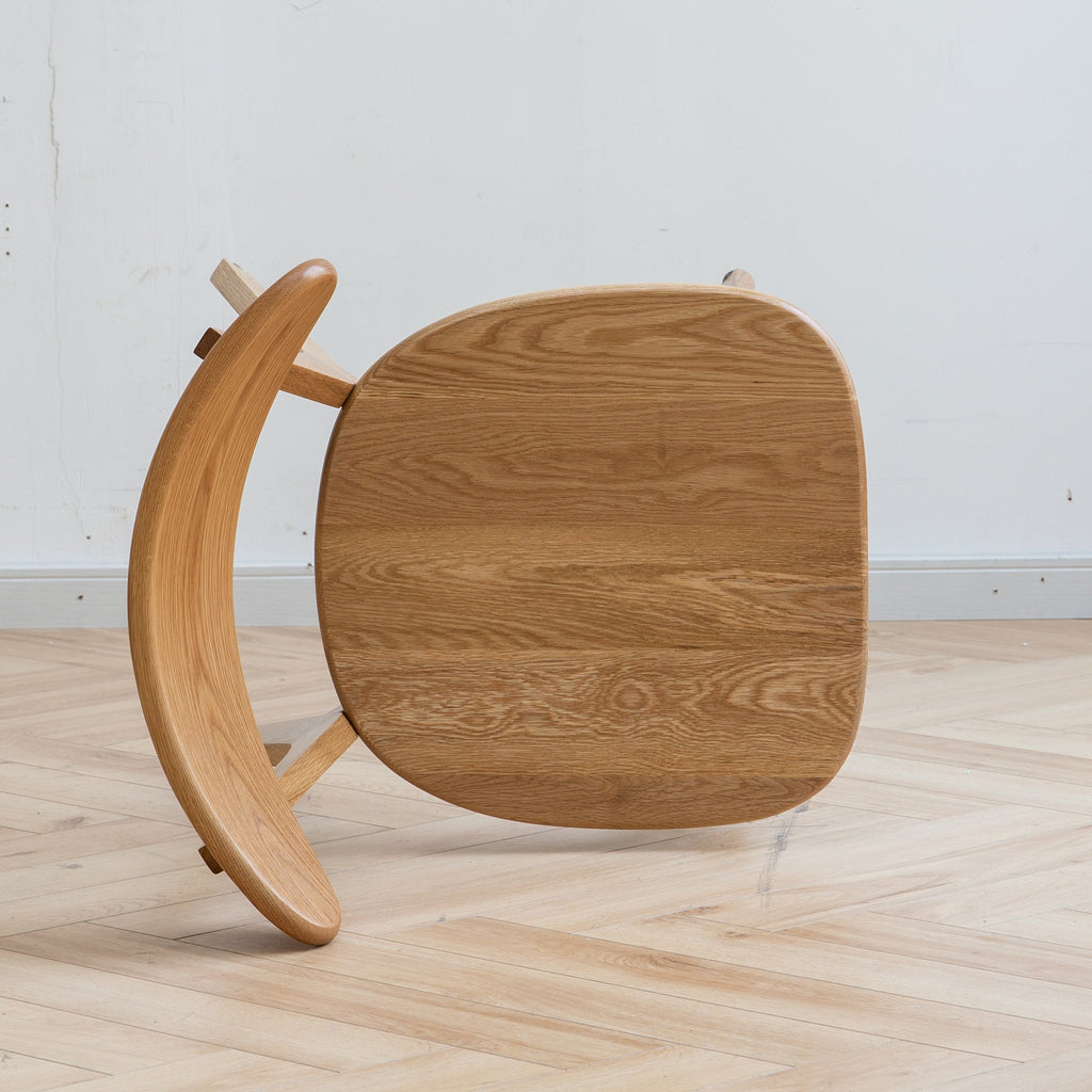 2Pcs Natural Solid Oak Dining Chairs