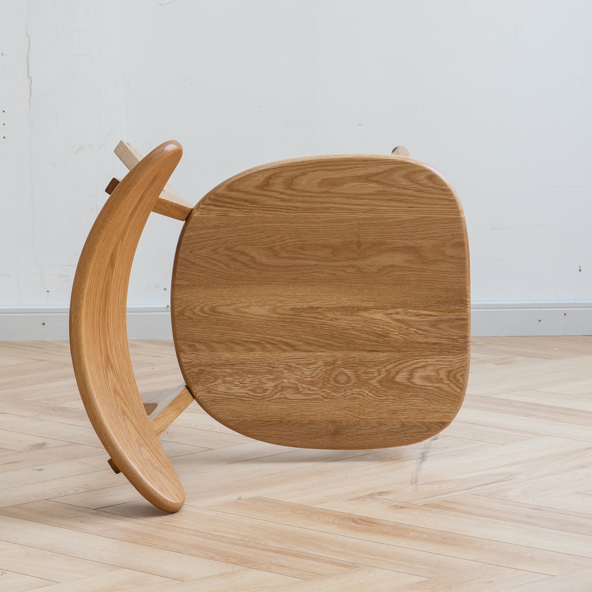 2Pcs Natural Solid Oak Dining Chairs