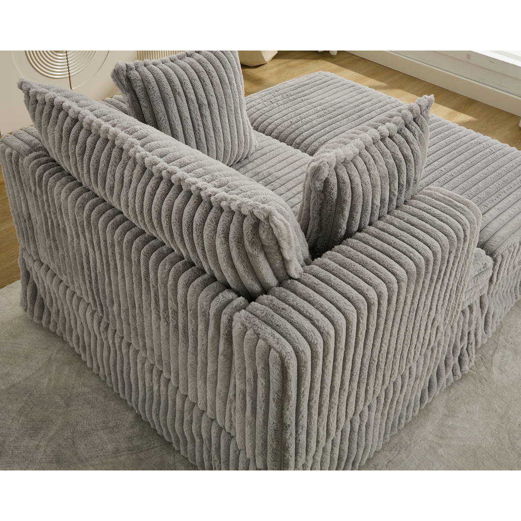 47.7'' Oversized Corduroy Chaise Longue with Ottoman