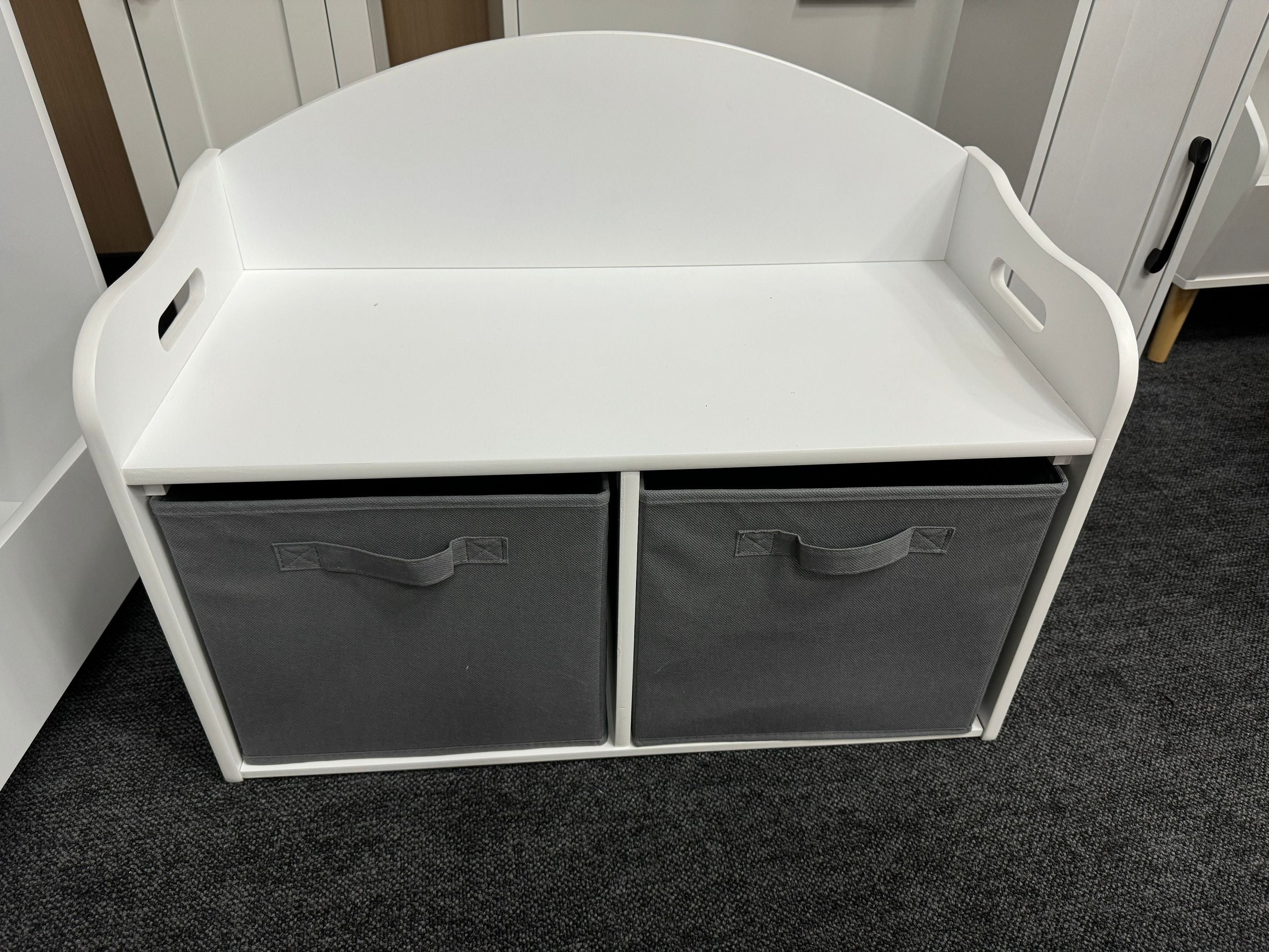 Kids Wooden Toy Box with Collapsible Fabric Drawers