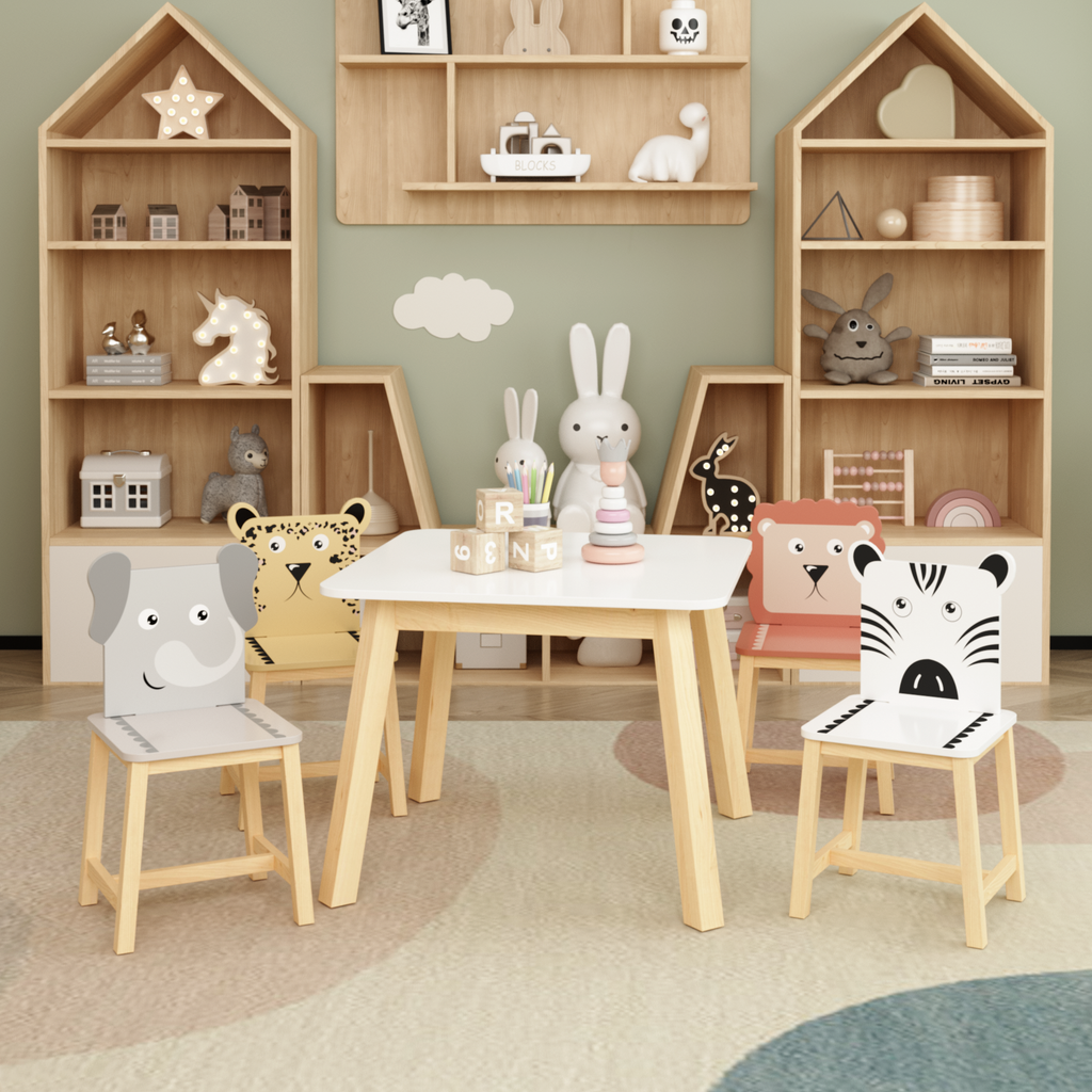 5 Piece Kiddy Table and Chair Set with 4 Chairs