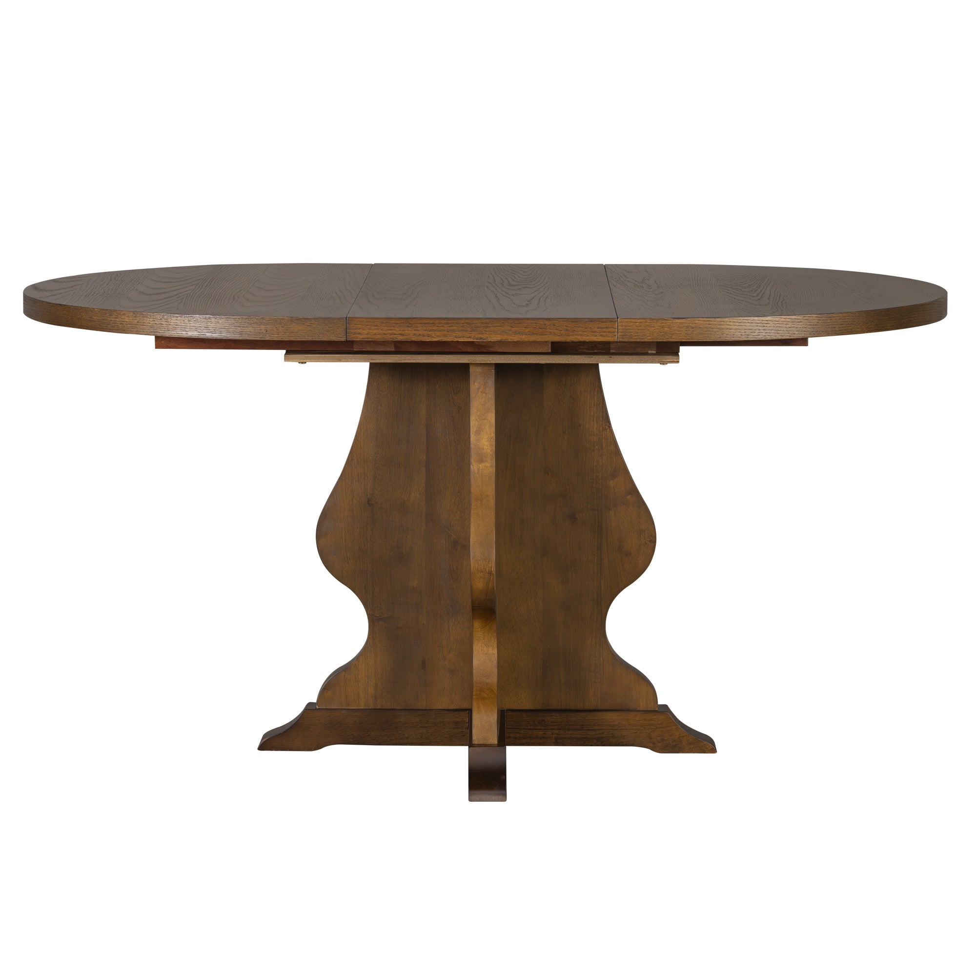 5-Piece Farmhouse Extendable Dining Table Set with 4 Upholstered Chairs