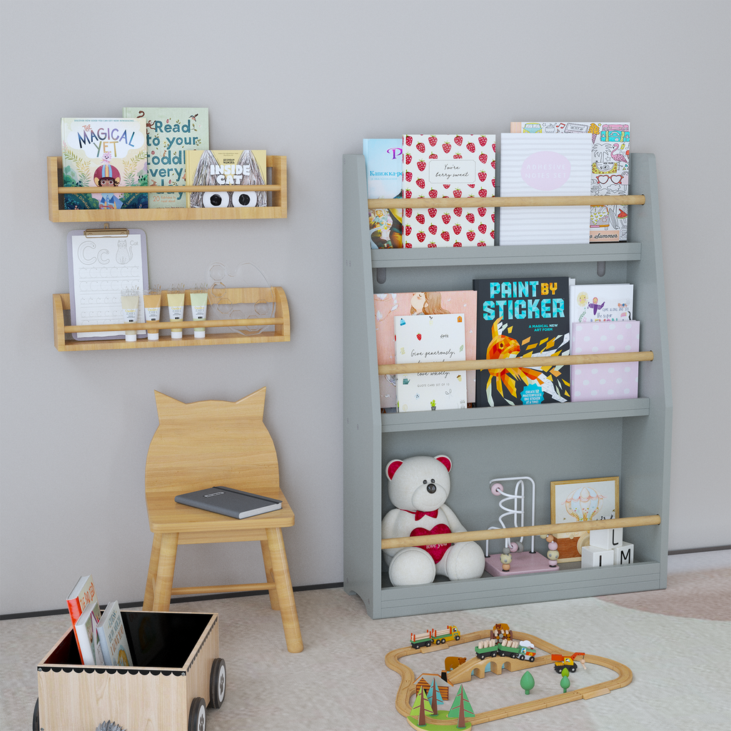 3 Tier Montessori Kids Book Display Rack