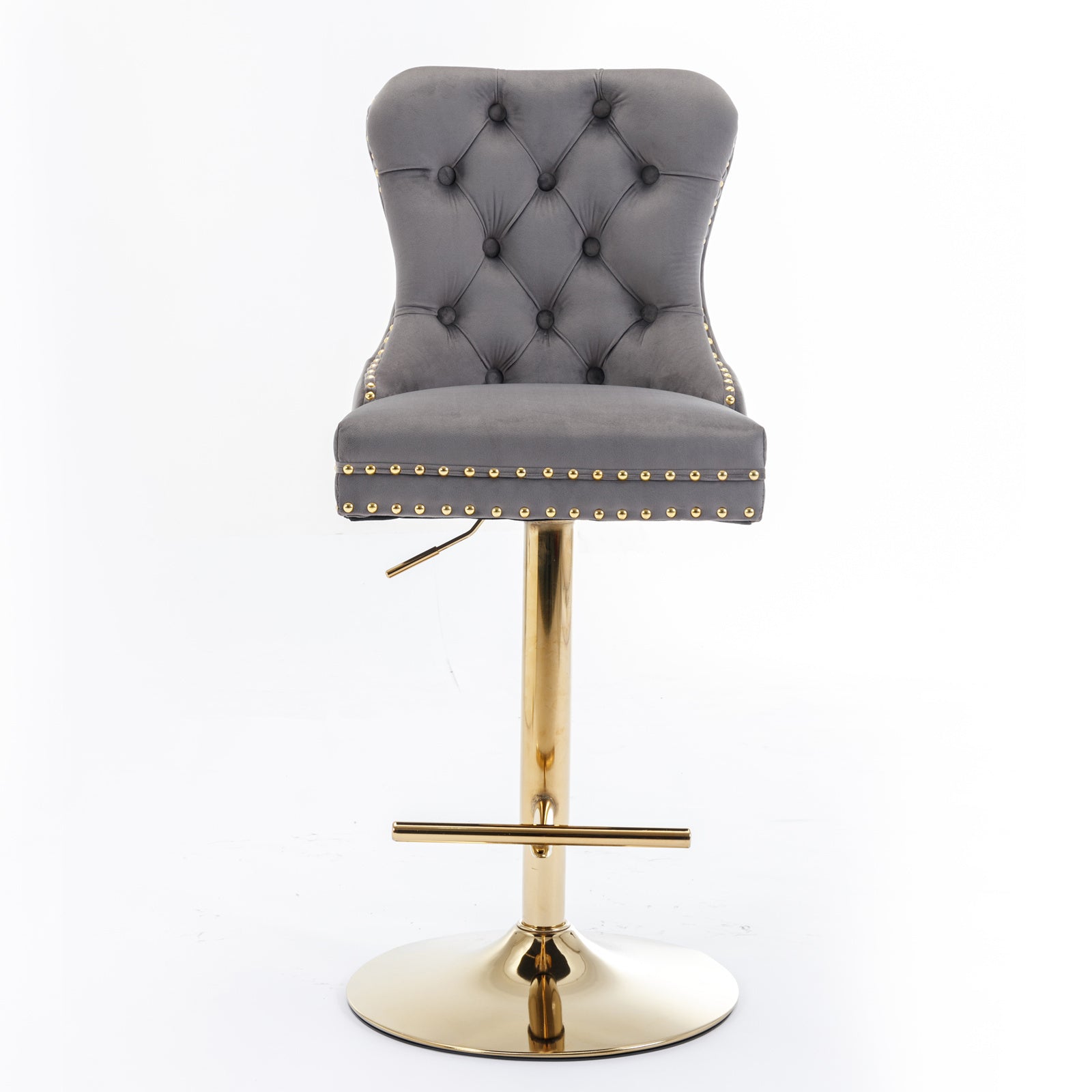 Modern Upholstered Velvet Bar Stools (Set of 2)