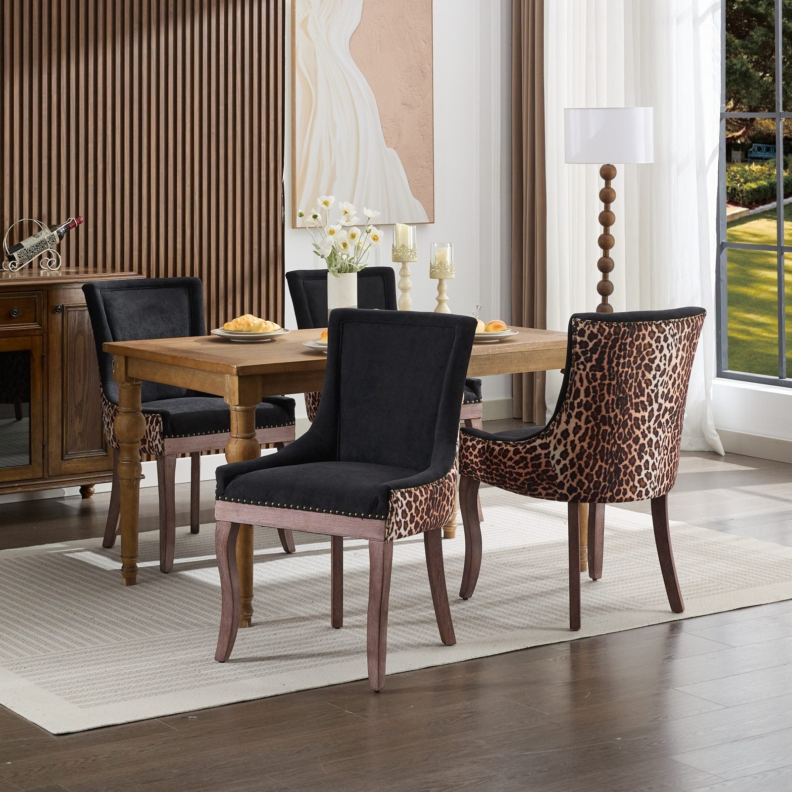Ultra Side Thickened Fabric Dining Chair (Set of 2)