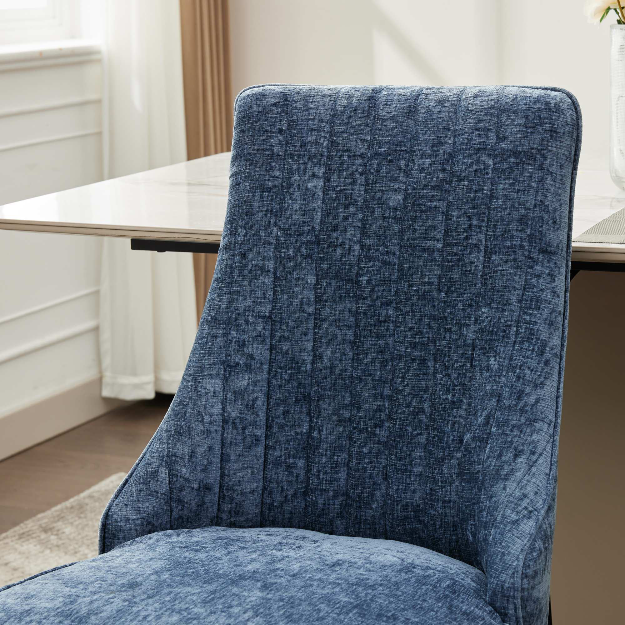Rayon Cloth Flocking Chenille Dining Chairs (Set of 2 )