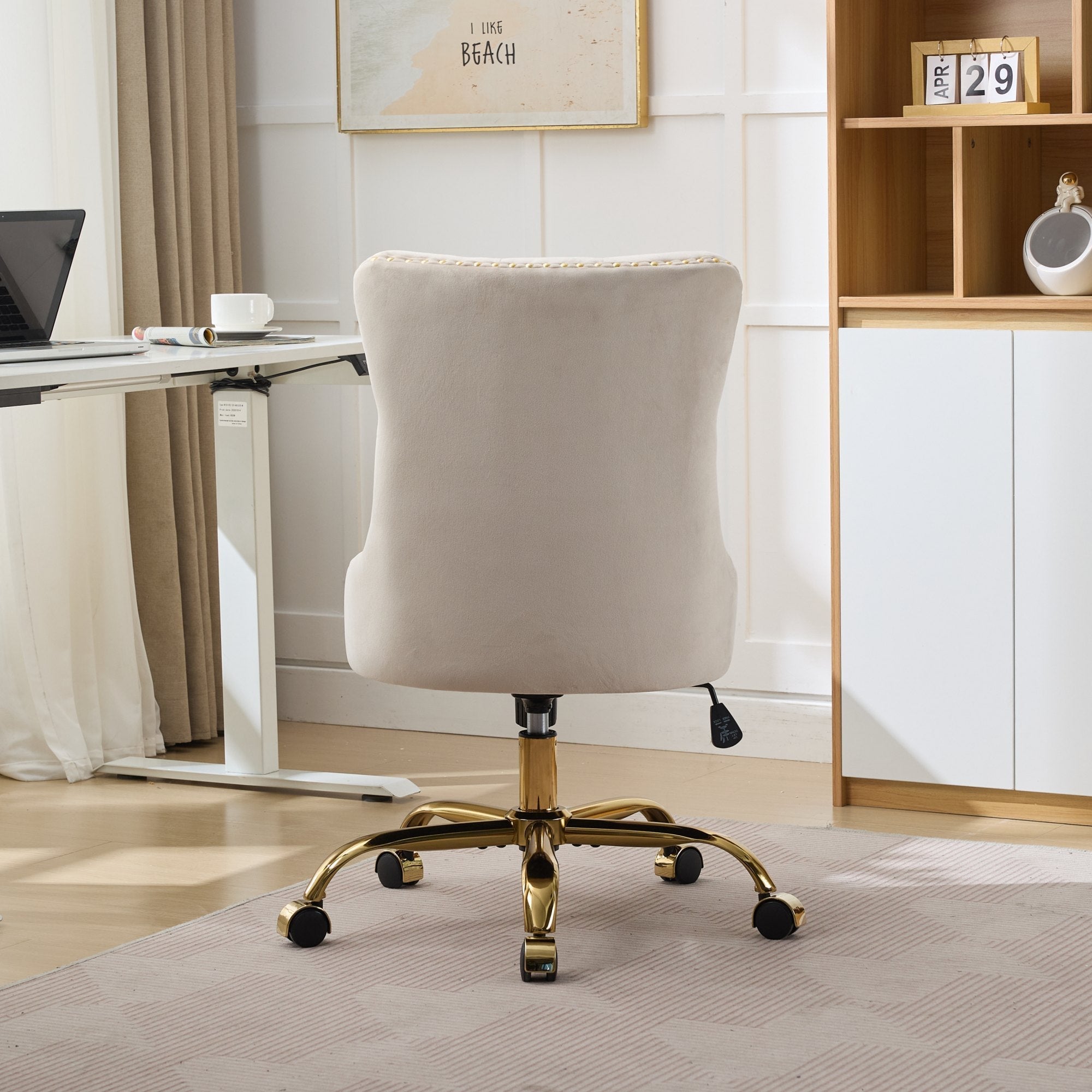 Modern Velvet Upholstered Tufted Button Home Office Chair