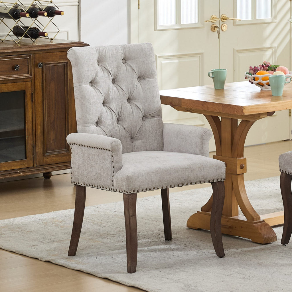 Elegant Upholstered Chenille Fabric Accent Dining Chair