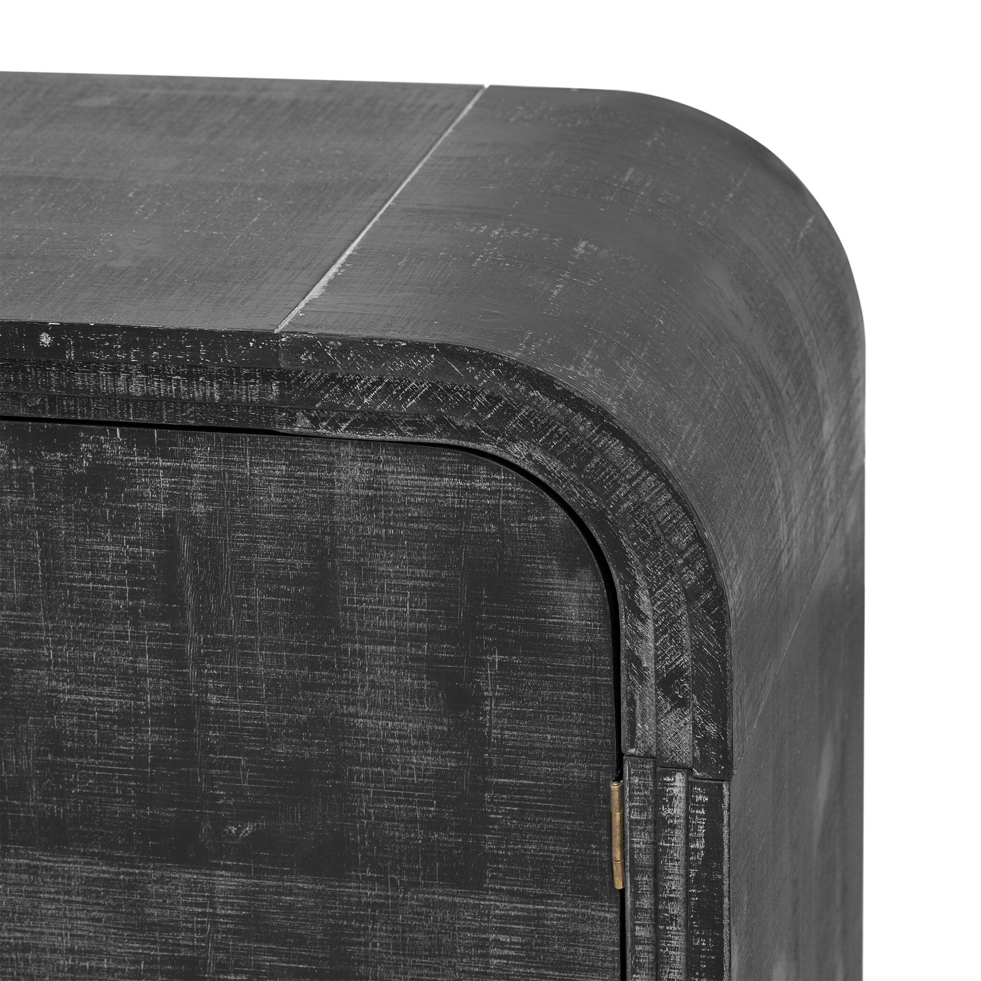 Minimalist Curved Sideboard with Gold Handles and Adjustable Dividers