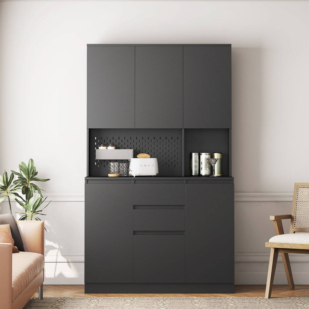 74" Freestanding Kitchen Pantry Cabinet