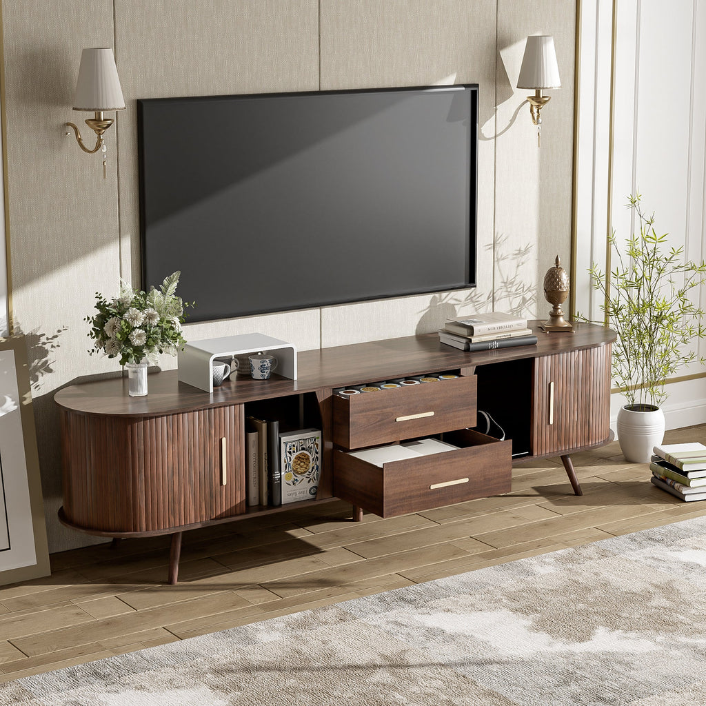 Mid-Century Modern TV Stand for 80' TV