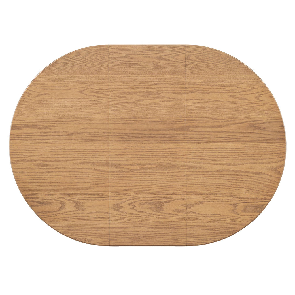 5-Piece Retro Extendable Dining Table Set with 16" Removable Leaf