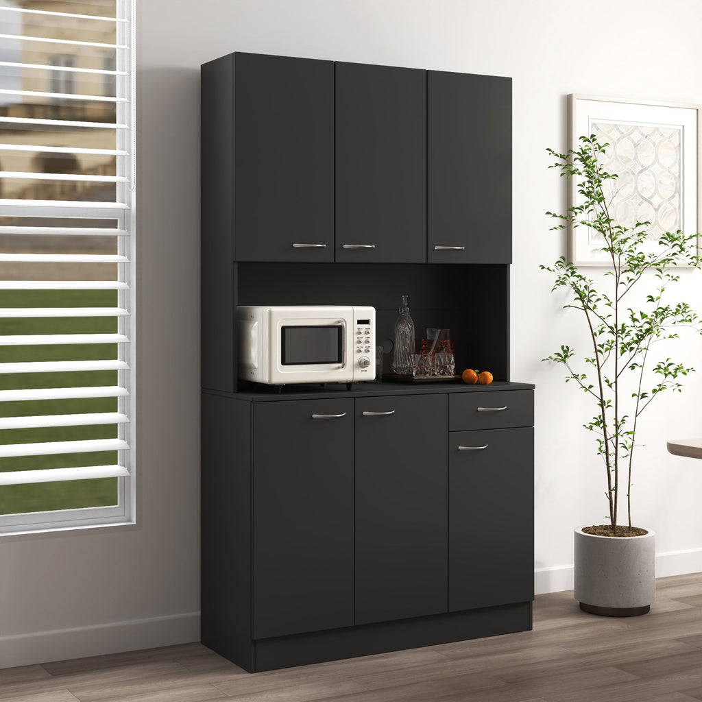 70.87' Tall White Kitchen Cabinet with 6-Doors