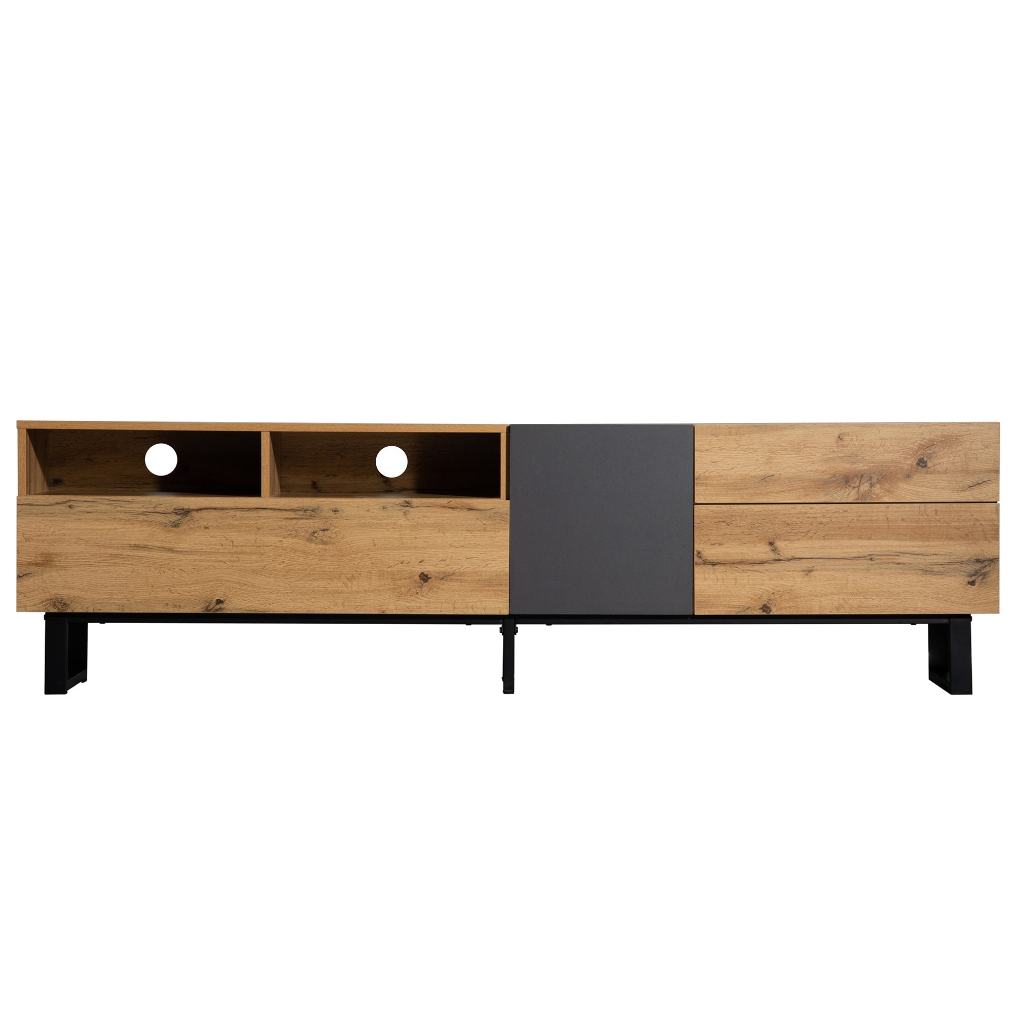 Modern TV Stand for 80'' TV with Double Storage Space