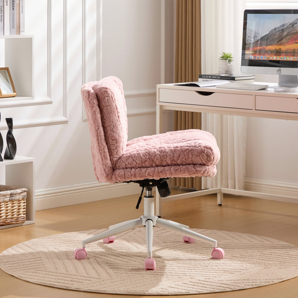 W26.4 inch Wider Artificial Rabbit Hair Home Office Chair