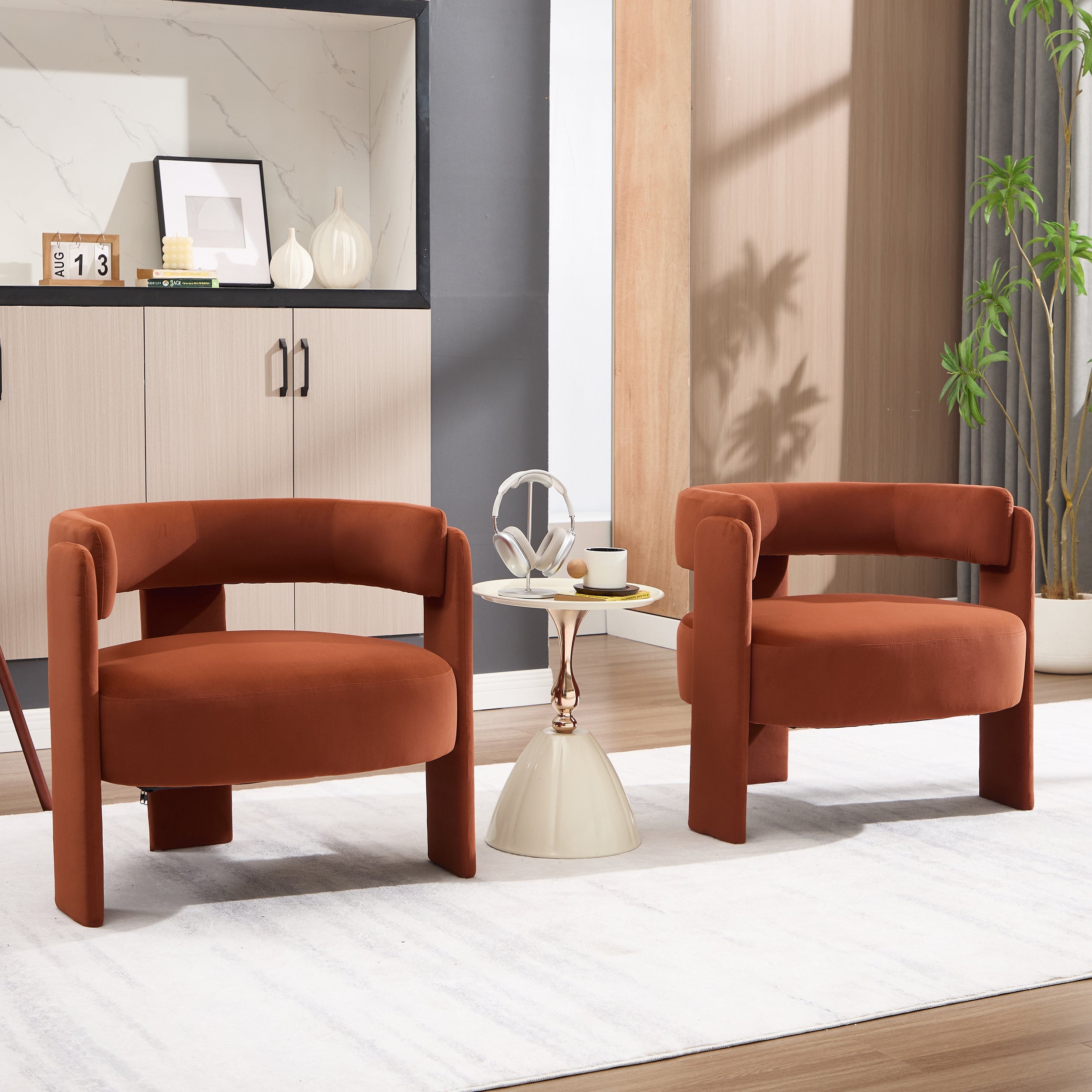 Mid-Century Velvet Comfy Single Sofa Accent Chair