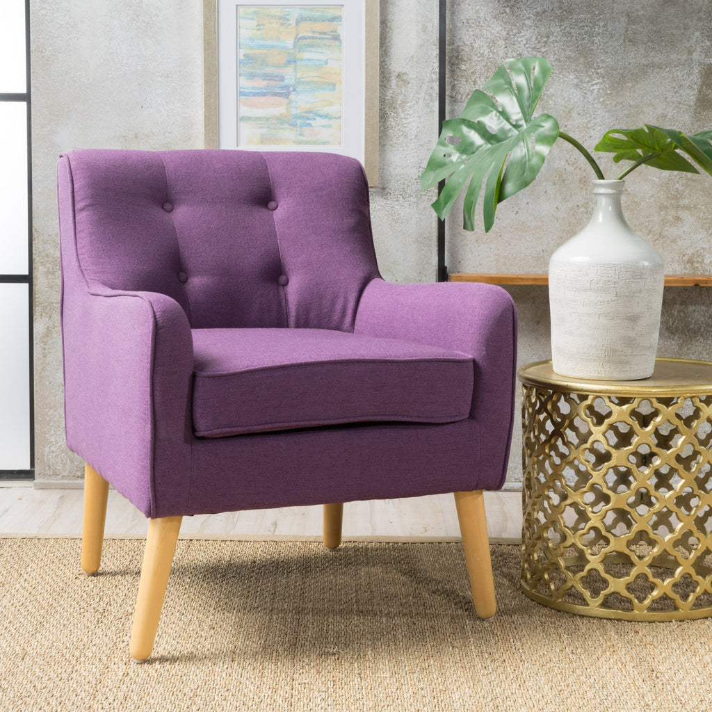Mid-Century Modern Arm Chair with Tufted Back