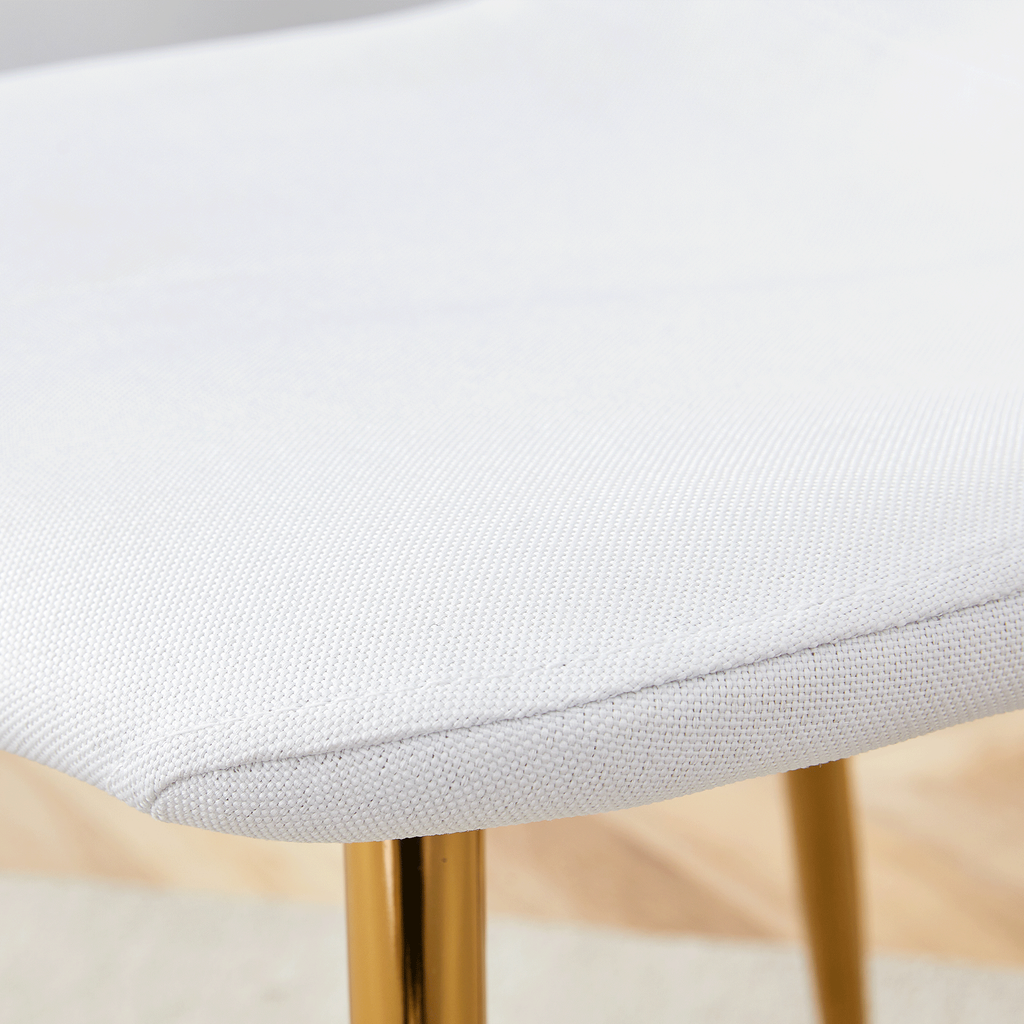 Luxury Simple Chair Black Linen Dining Chair  (Set of 4)