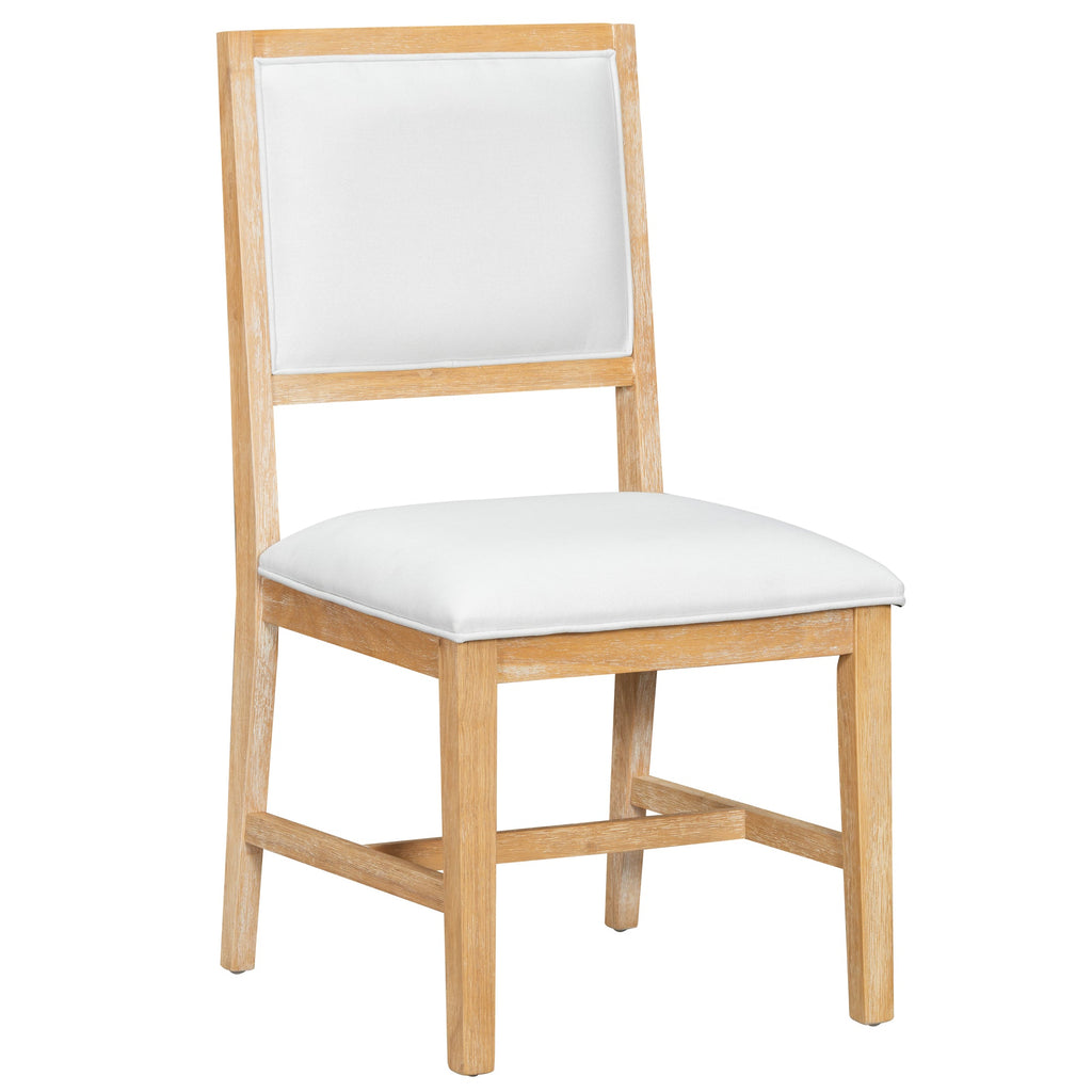 5-Piece Farmhouse Extendable Dining Table Set with 4 Upholstered Chairs