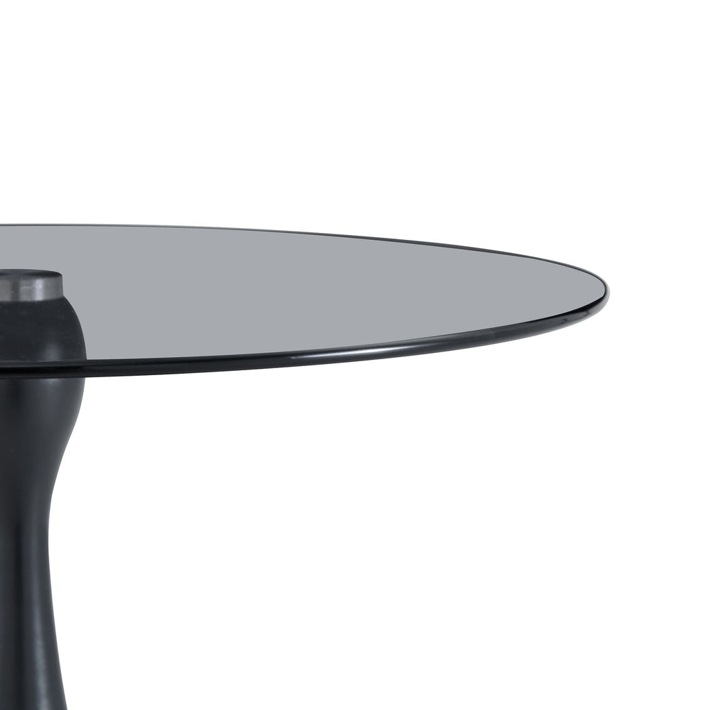 20" Small Luxury Metal Round Side Table with a Glass Top