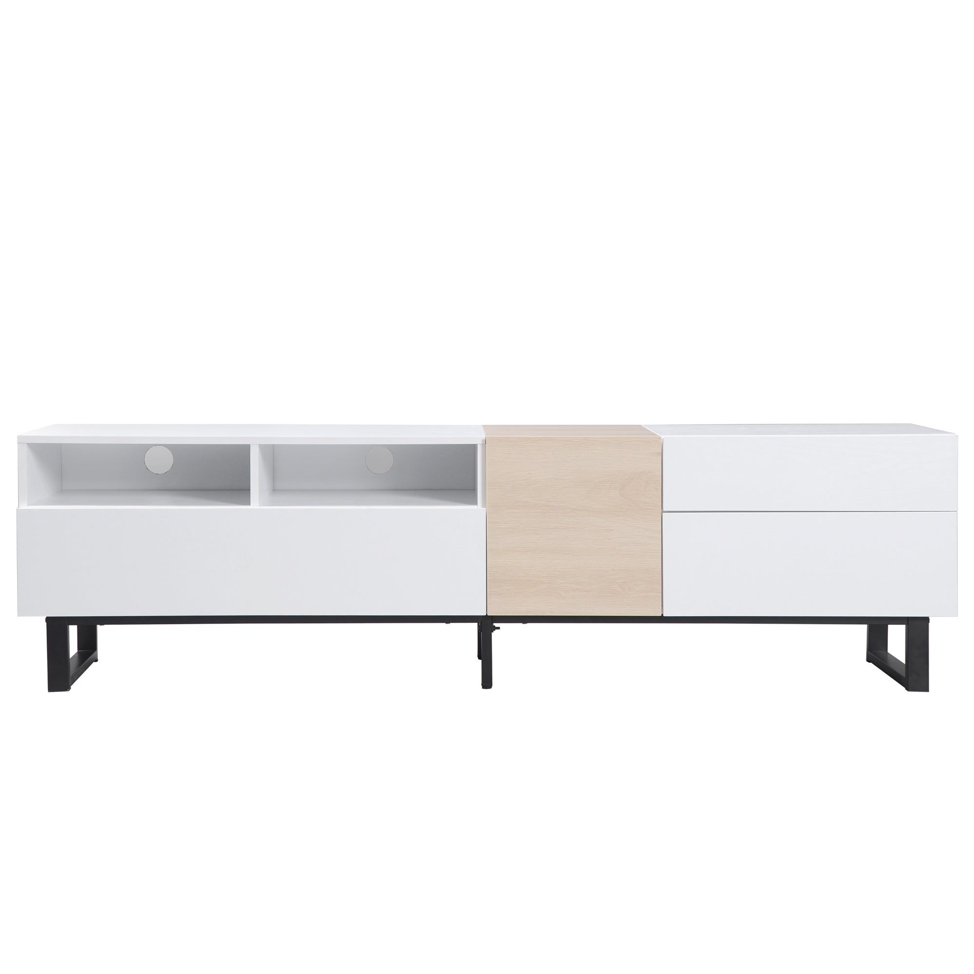Modern TV Stand for 80'' TV with Double Storage Space
