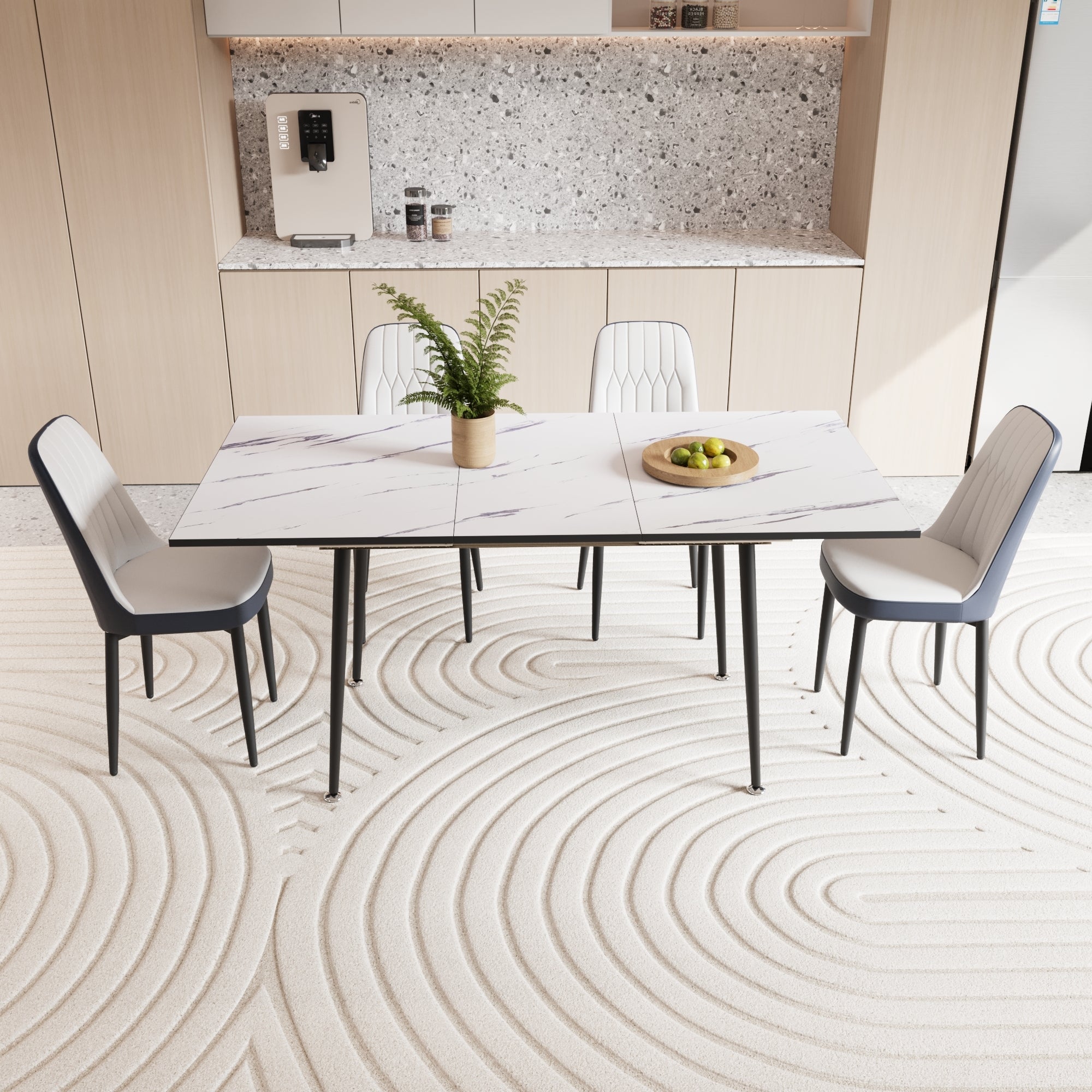 47'-63' Expandable Dining Table and Chair Set