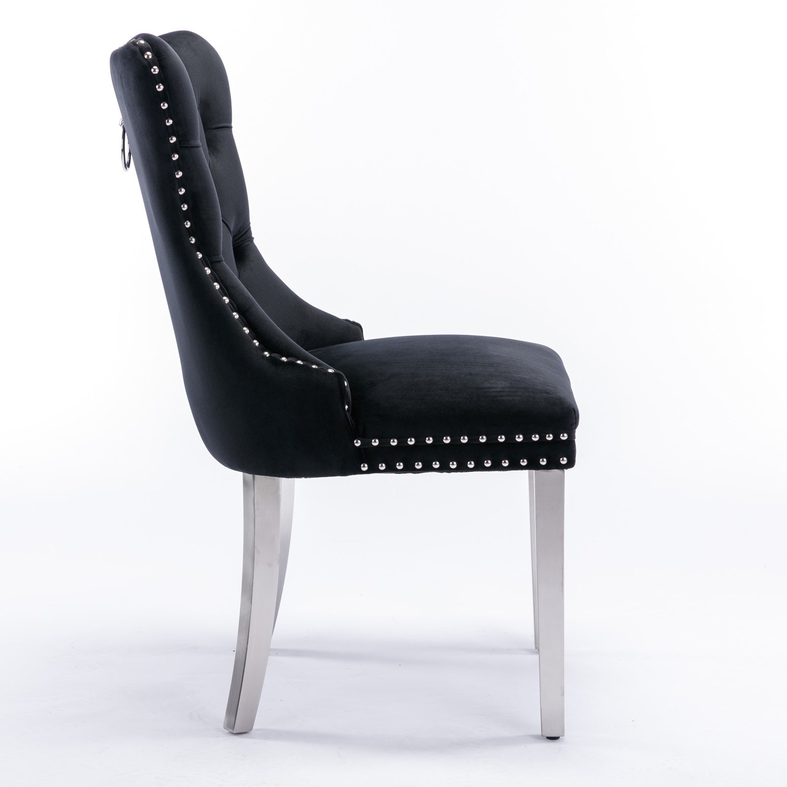 Modern High-end Tufted Solid Wood Velvet Dining Chairs (Set of 2)