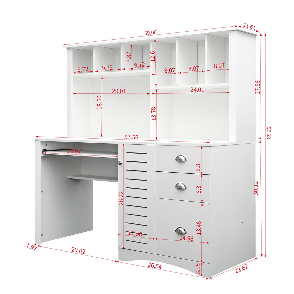 Home Office Computer Desk with Hutch